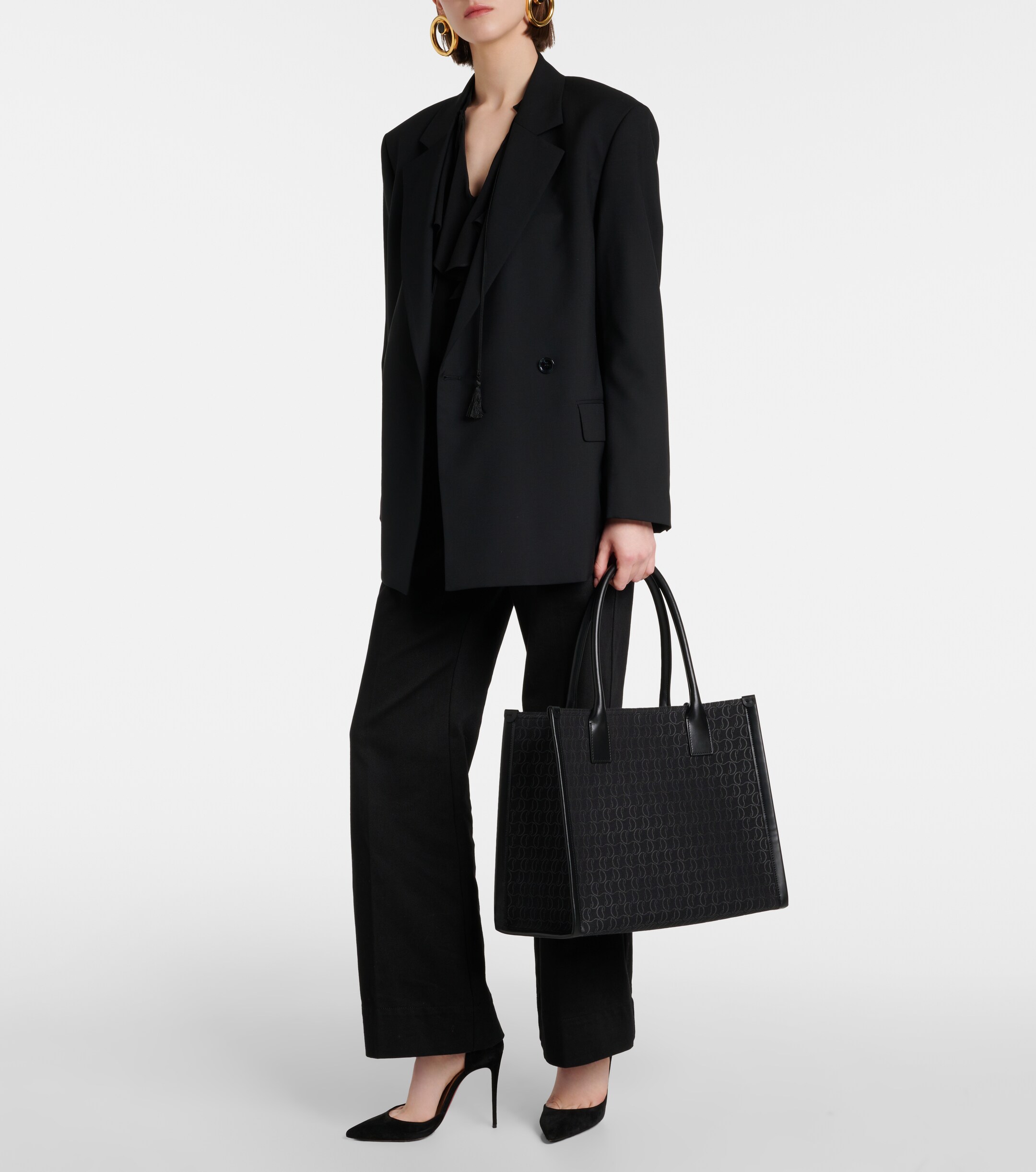 CHRISTIAN LOUBOUTIN By My Side E/W Large canvas tote bag