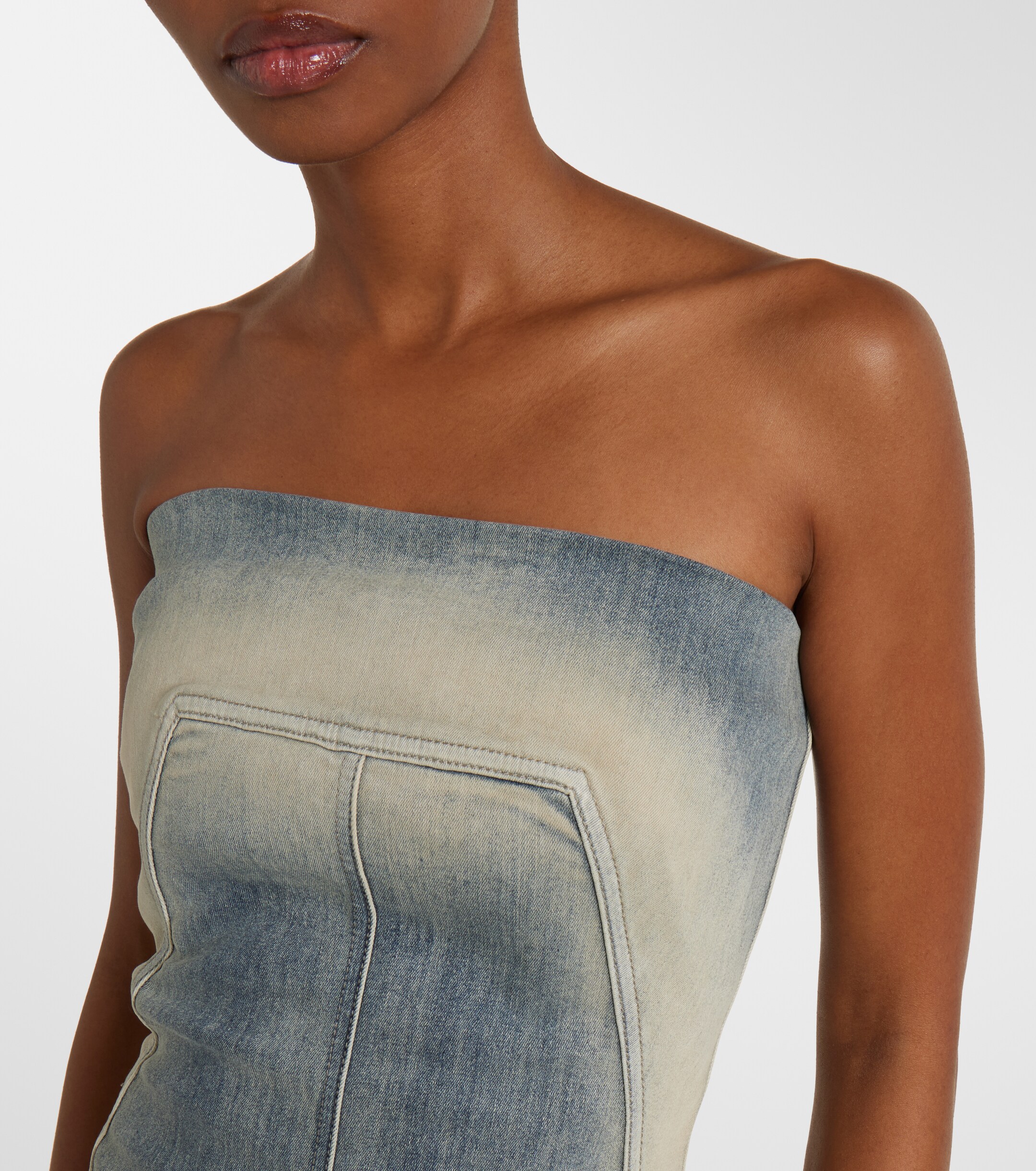 Rick Owens Denim bustier dress thumbnail