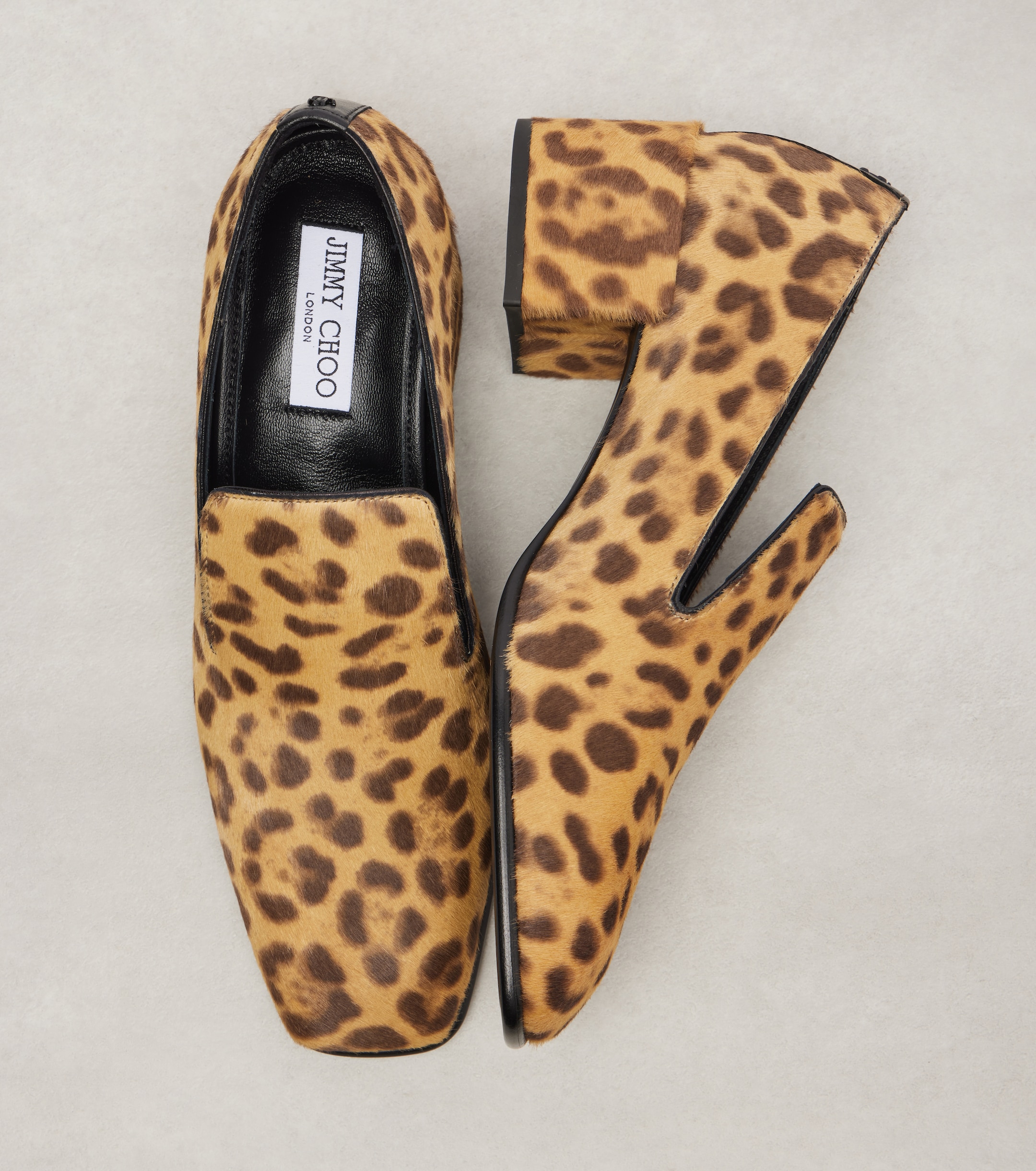 JIMMY CHOO Eliot Slipper 45 leopard-print calf hair pumps