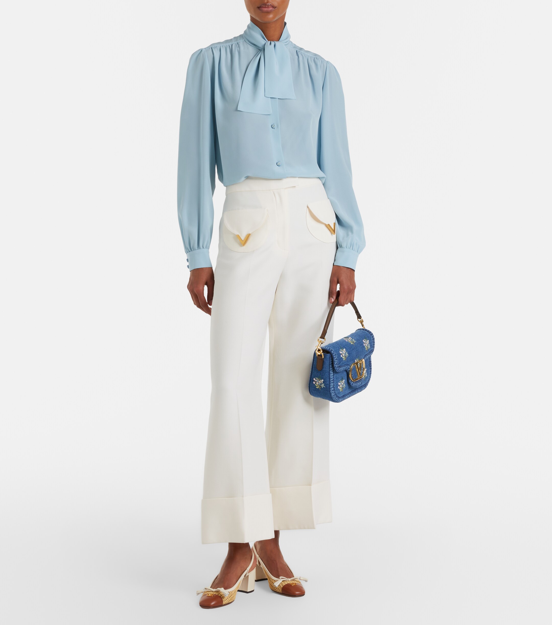 Valentino Garavani Alltime Medium denim top-handle bag thumbnail