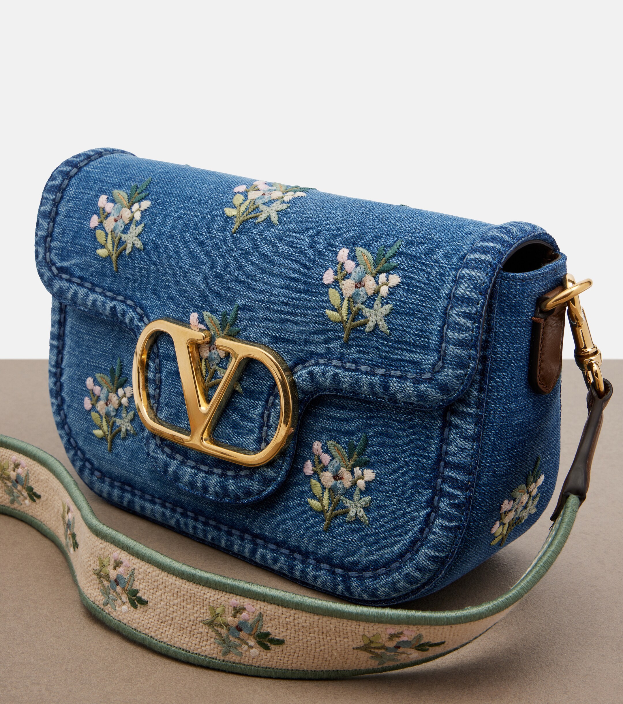 Valentino Garavani Alltime Medium denim top-handle bag thumbnail
