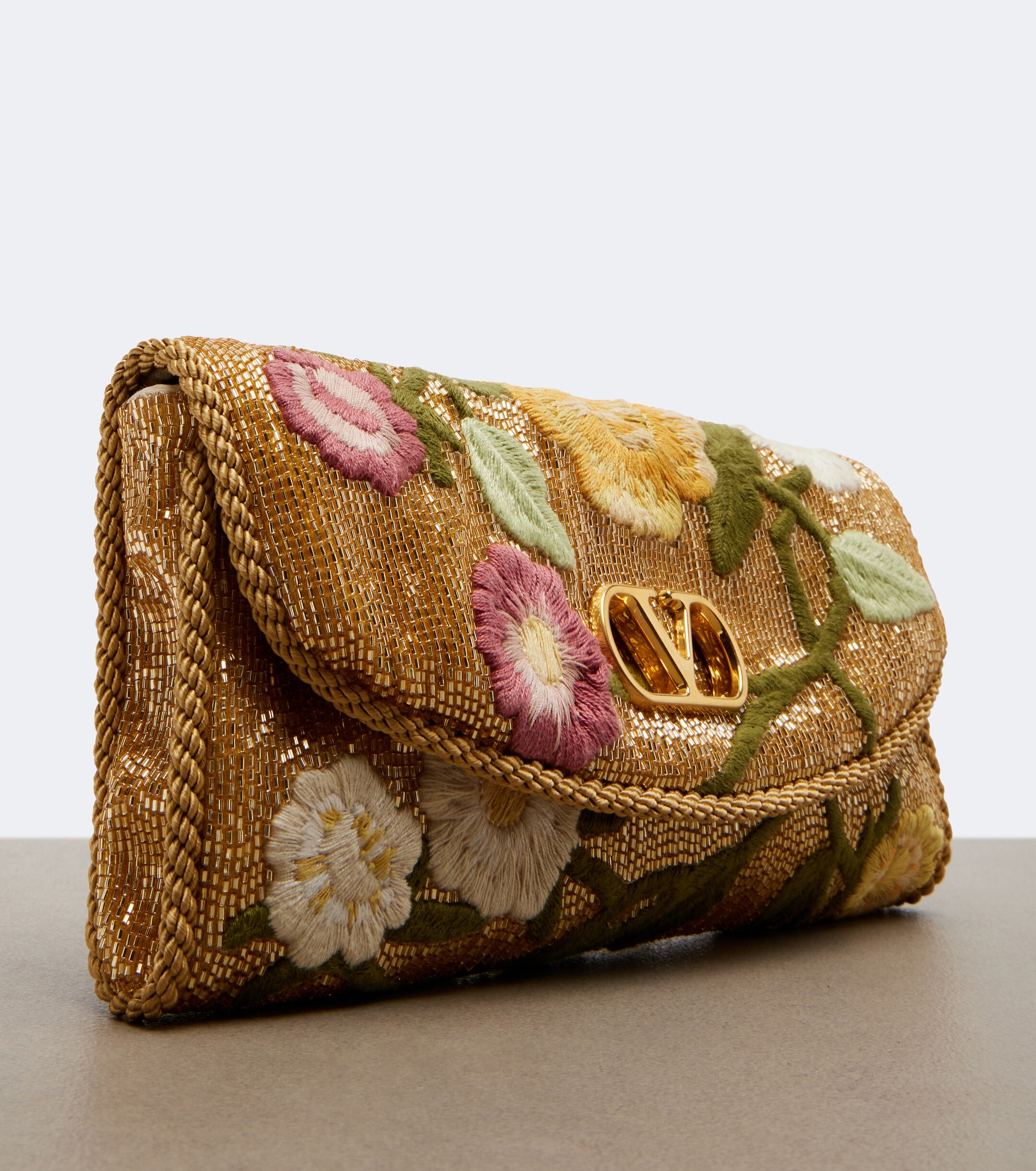 Valentino Garavani DeVain Small beaded floral shoulder bag thumbnail