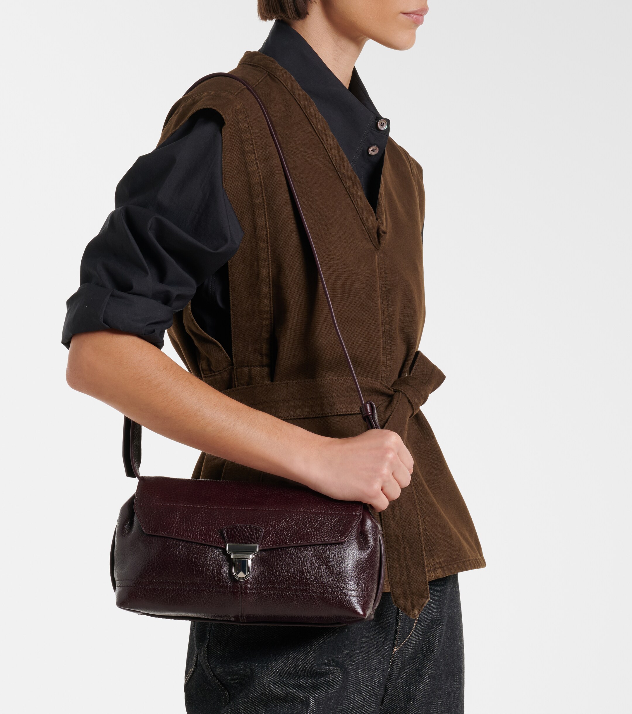 Lemaire Gear Small leather shoulder bag