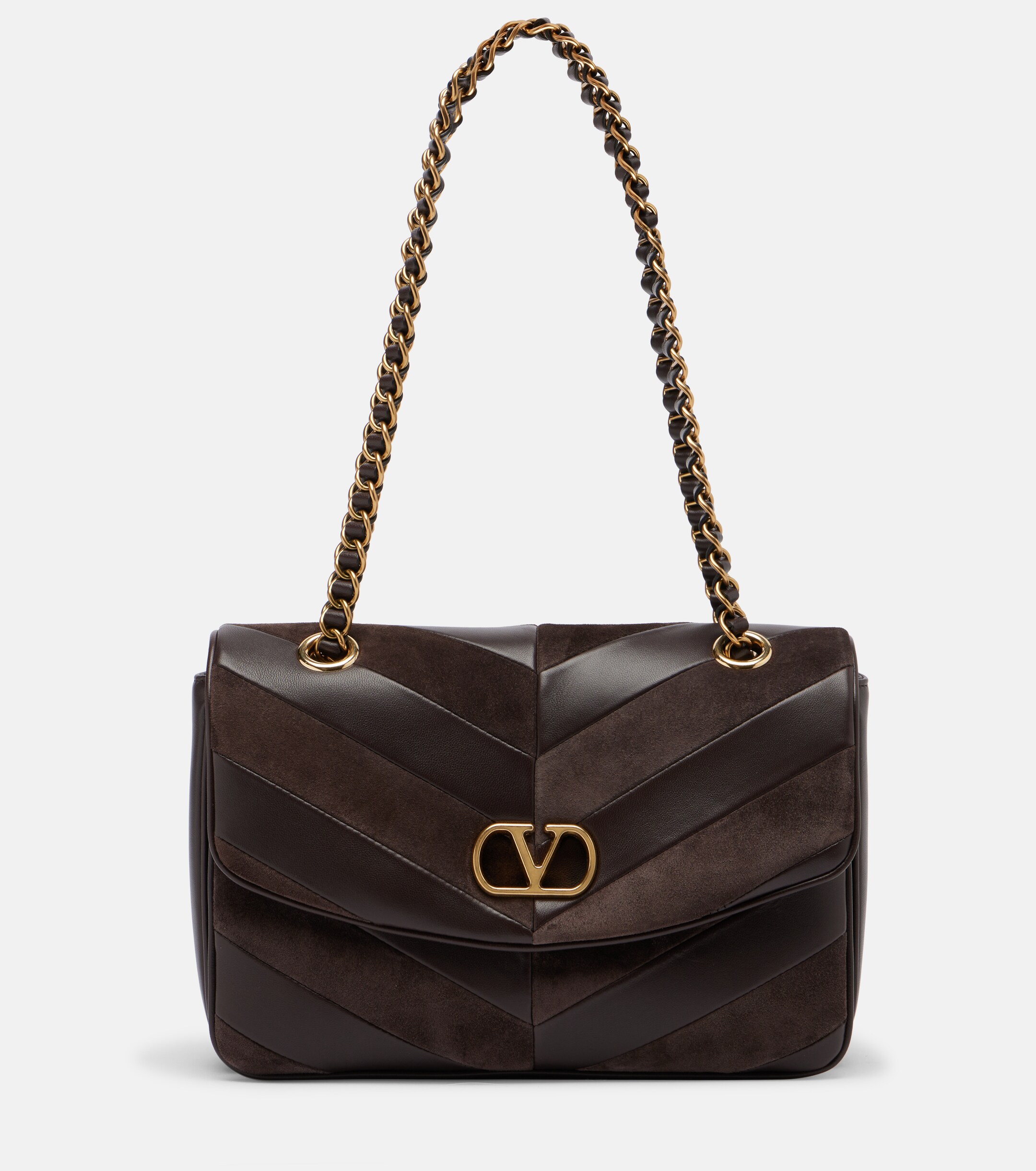Valentino Garavani Djuna Medium chevron leather shoulder bag