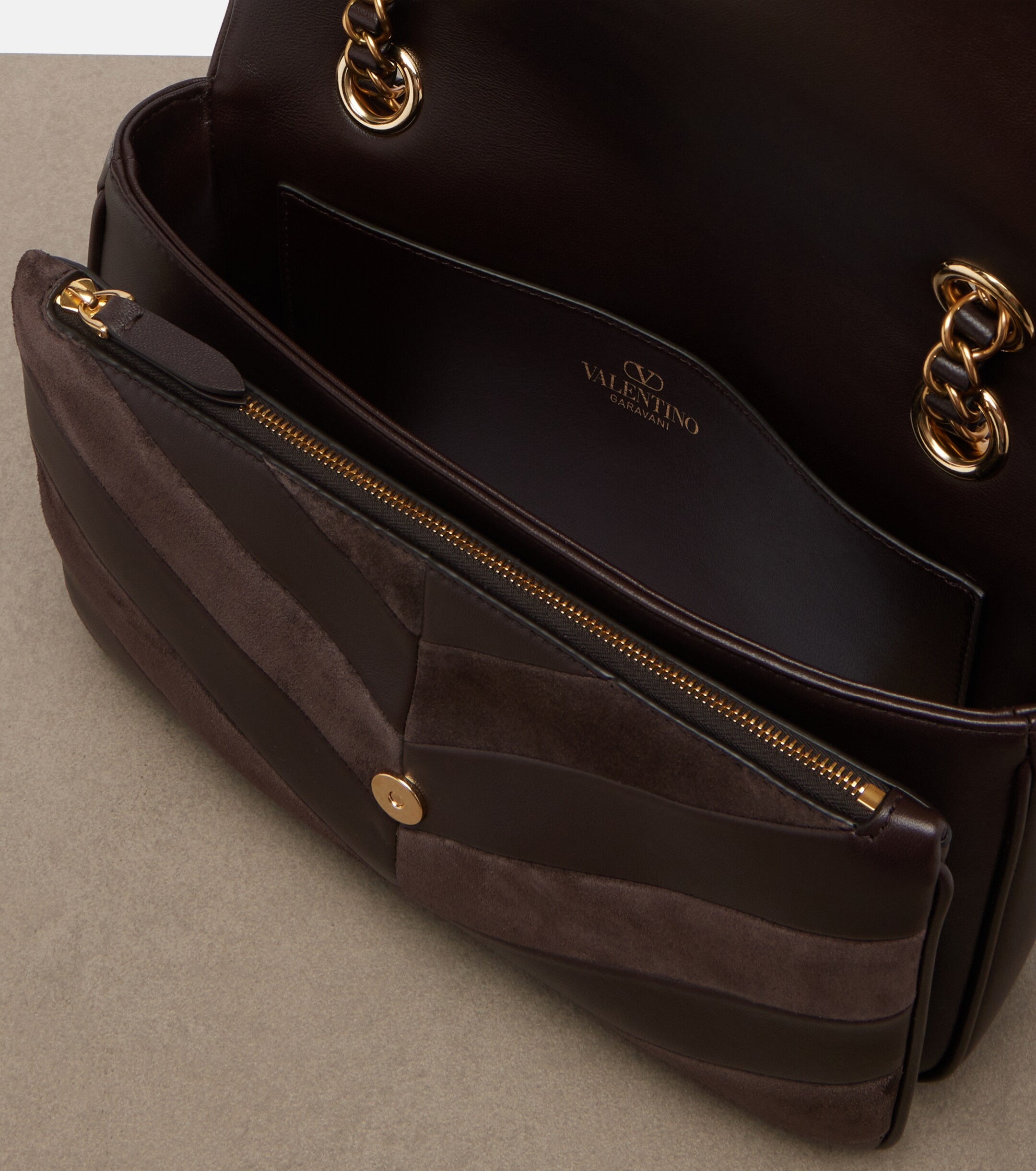 Valentino Garavani Djuna Medium chevron leather shoulder bag thumbnail