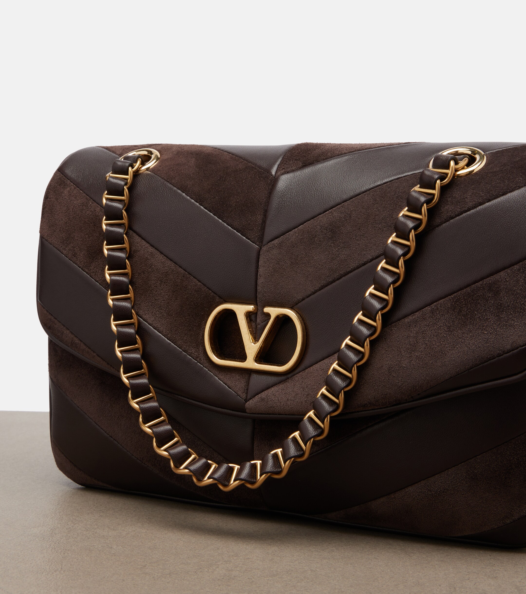 Valentino Garavani Djuna Medium chevron leather shoulder bag thumbnail