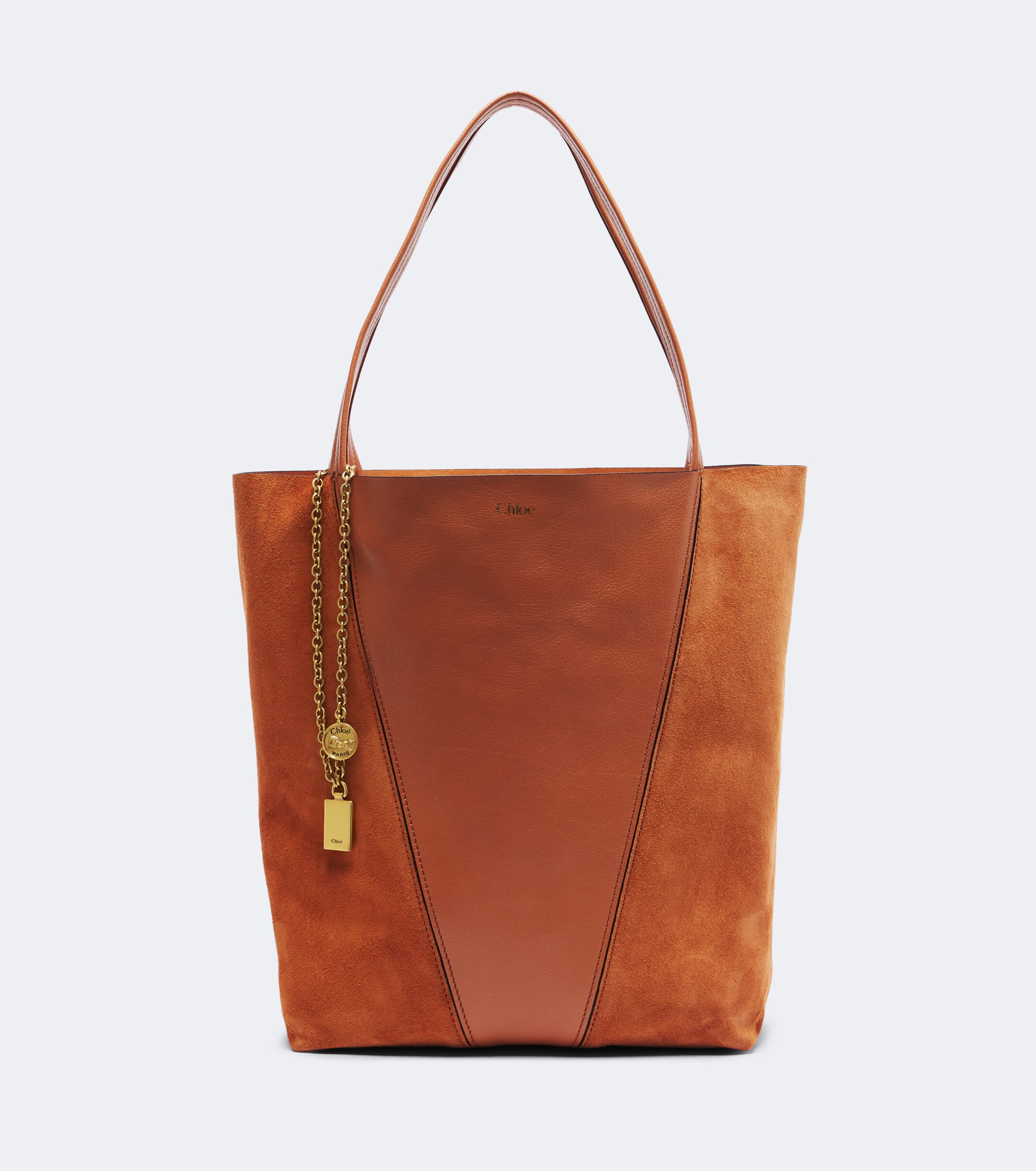 Chloé Chloé Spin Medium leather and suede tote bag