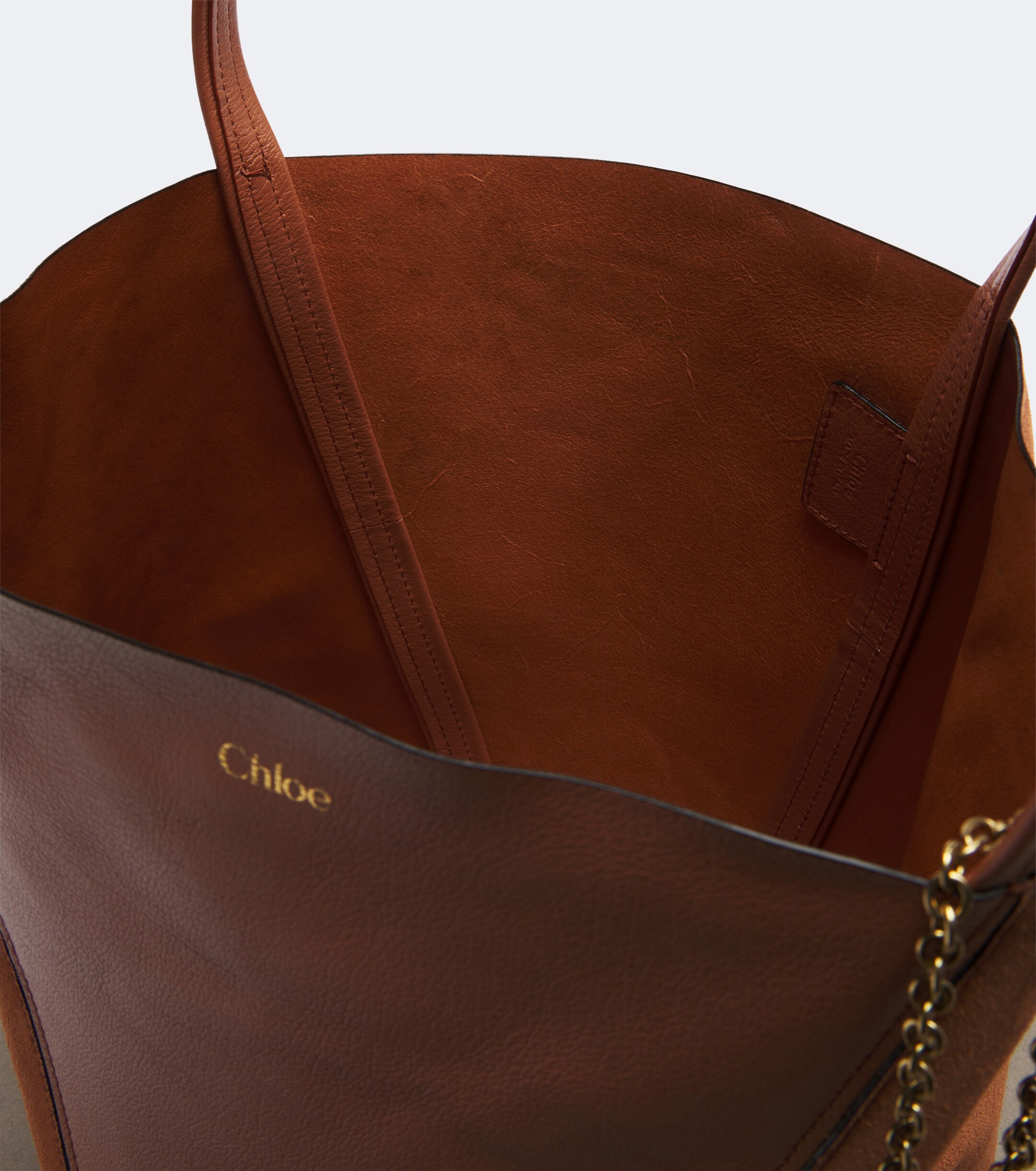 Chloé Chloé Spin Medium leather and suede tote bag