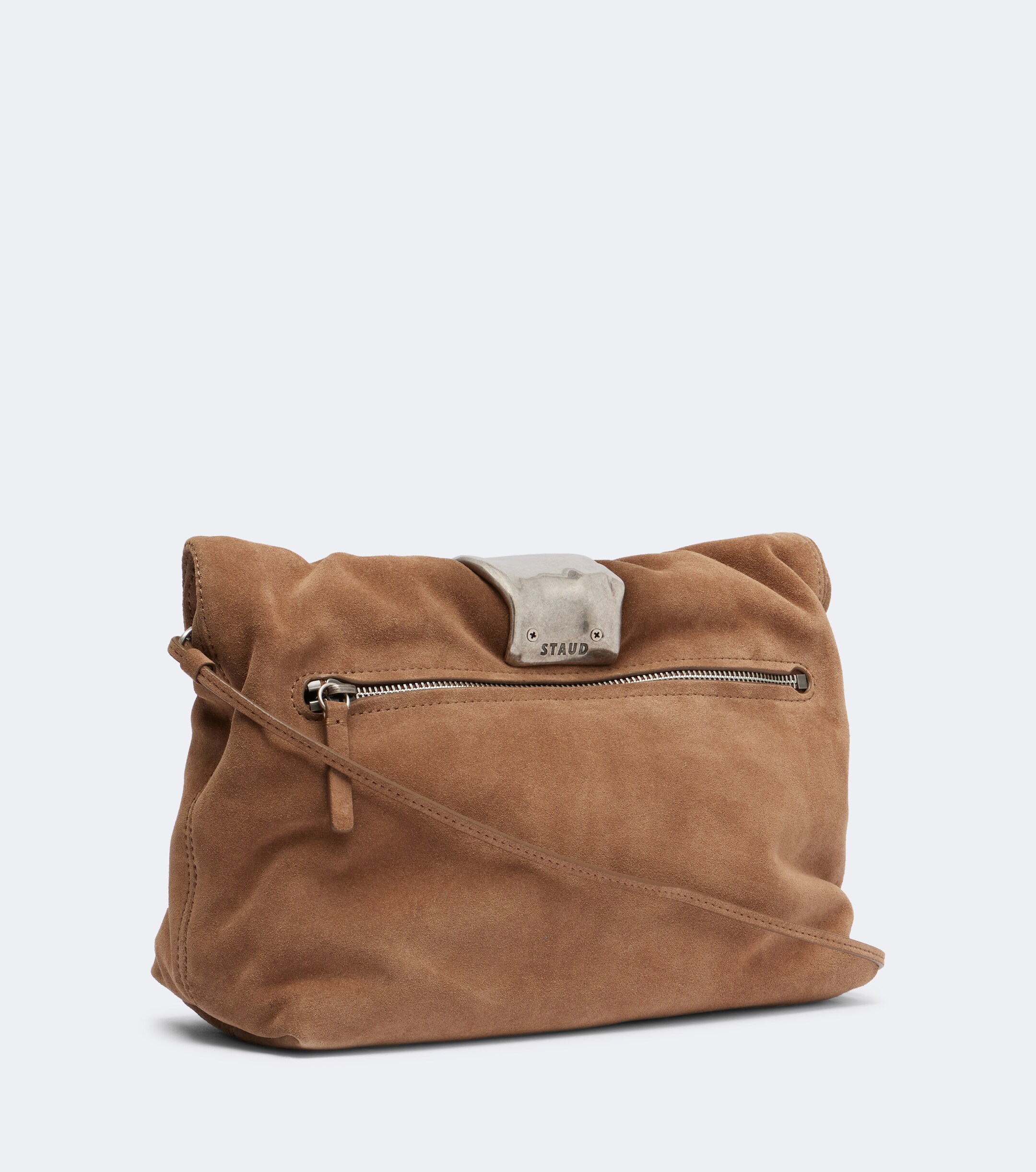 Staud Puff Small suede clutch