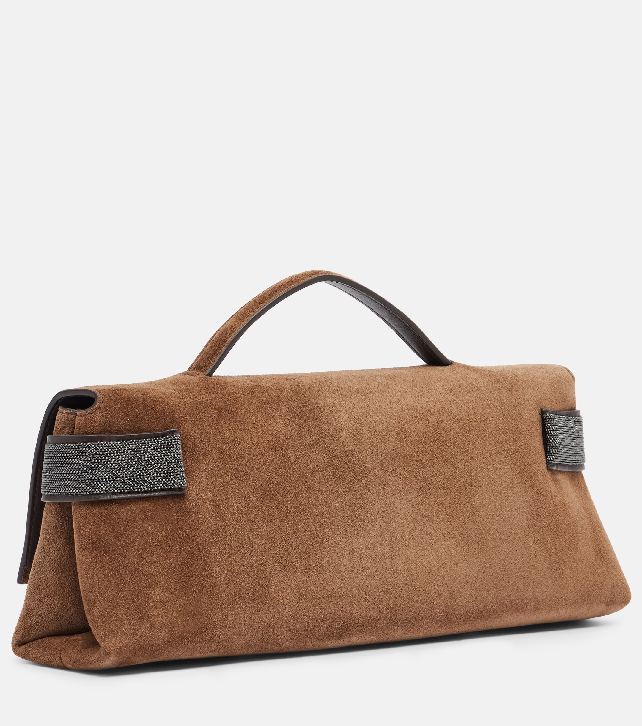 Brunello Cucinelli Essence Small suede top-handle bag