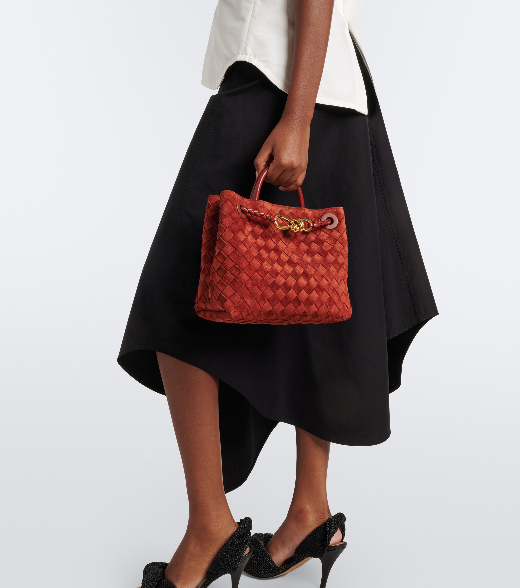 Bottega Veneta Andiamo Small suede top-handle bag