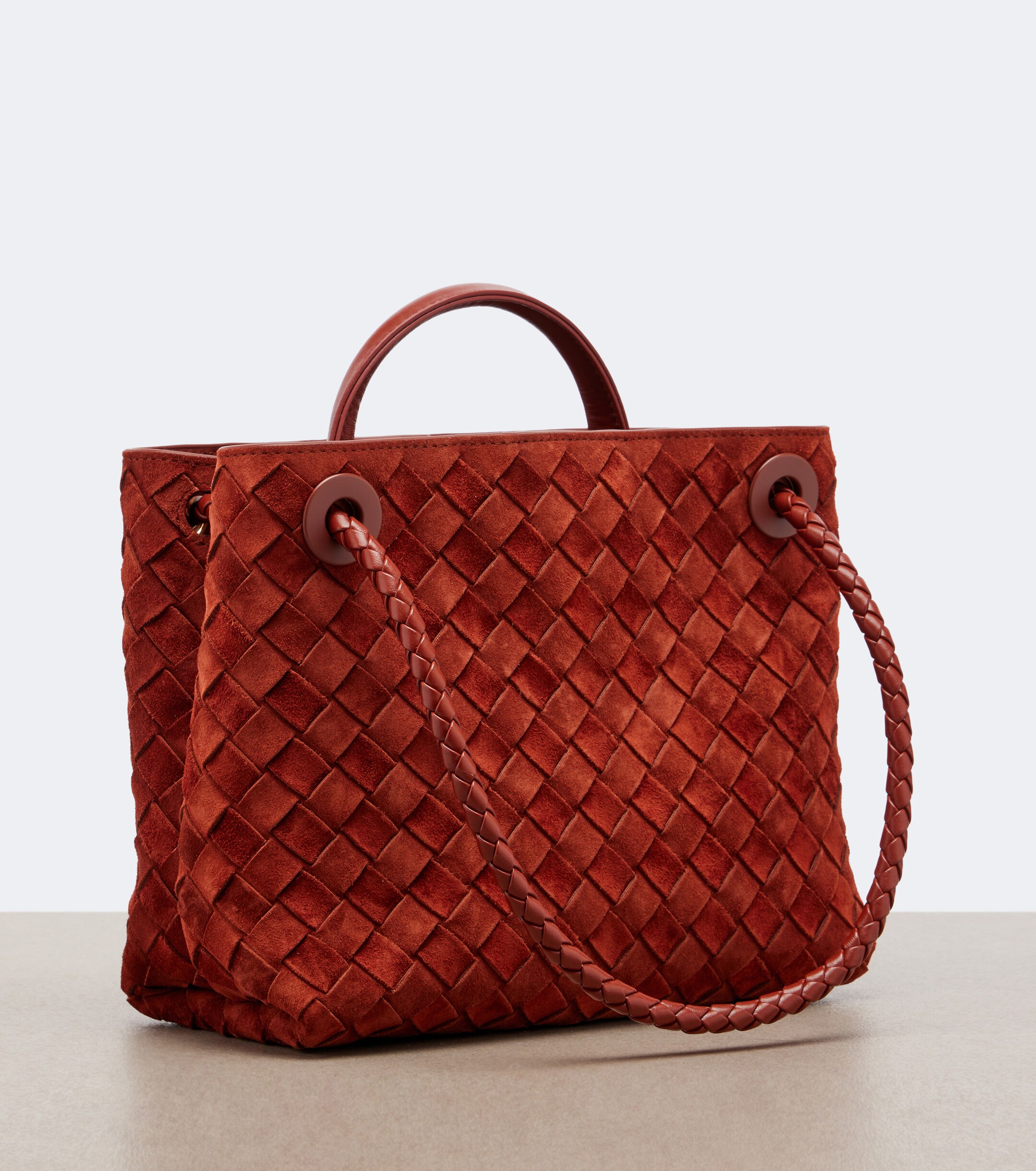 Bottega Veneta Andiamo Small suede top-handle bag