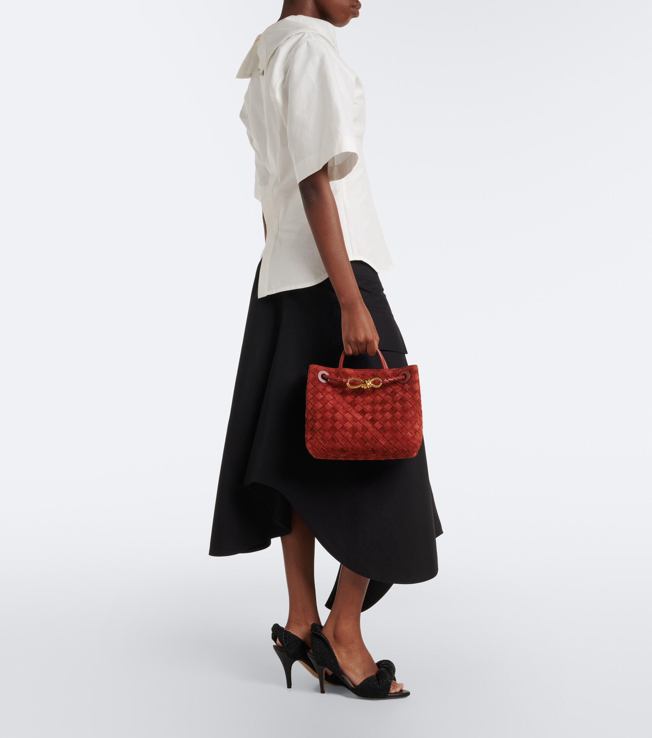 Bottega Veneta Andiamo Small suede top-handle bag