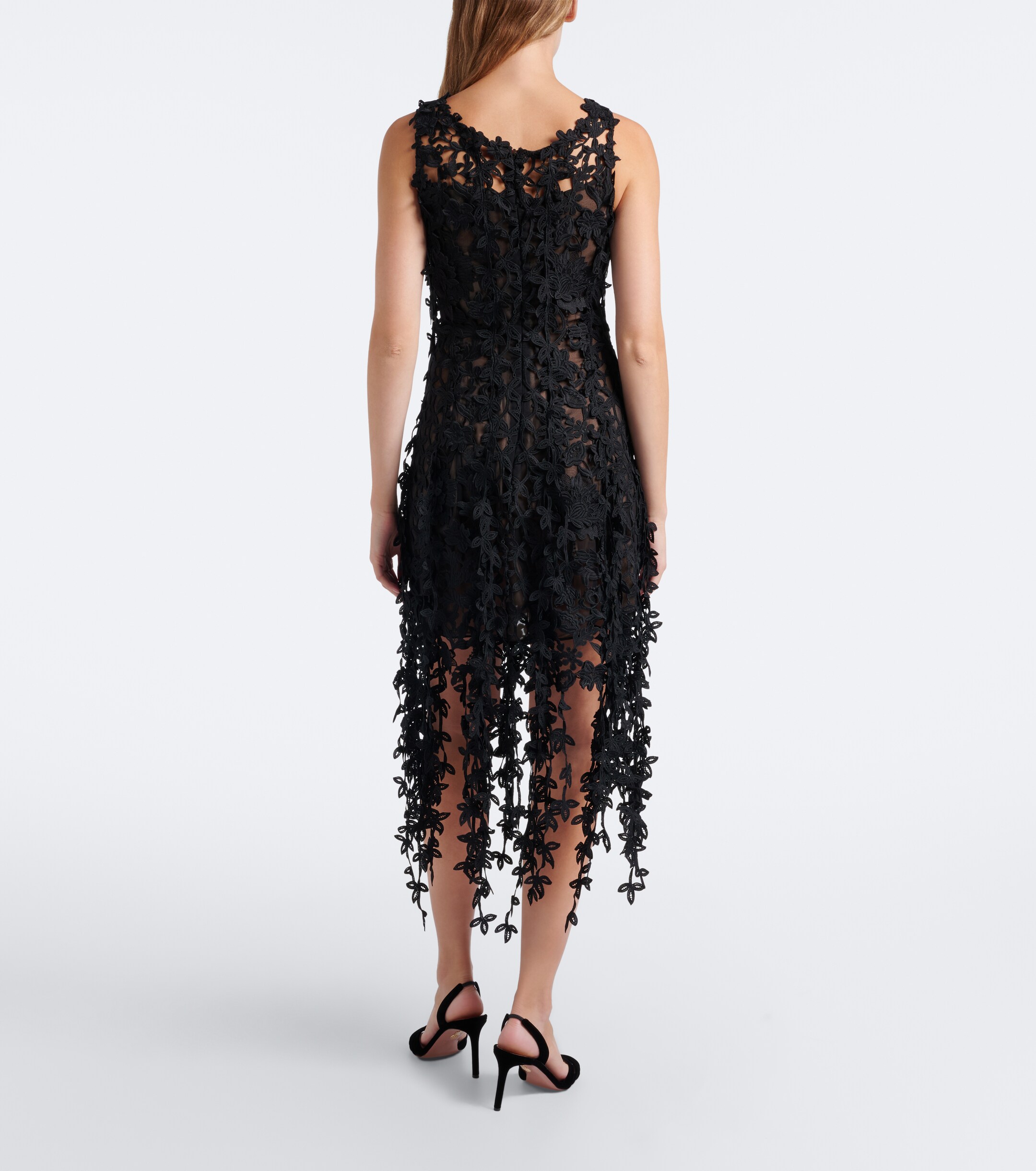 Oscar de la Renta Oscar de la Renta Semi-sheer guipure lace midi dress