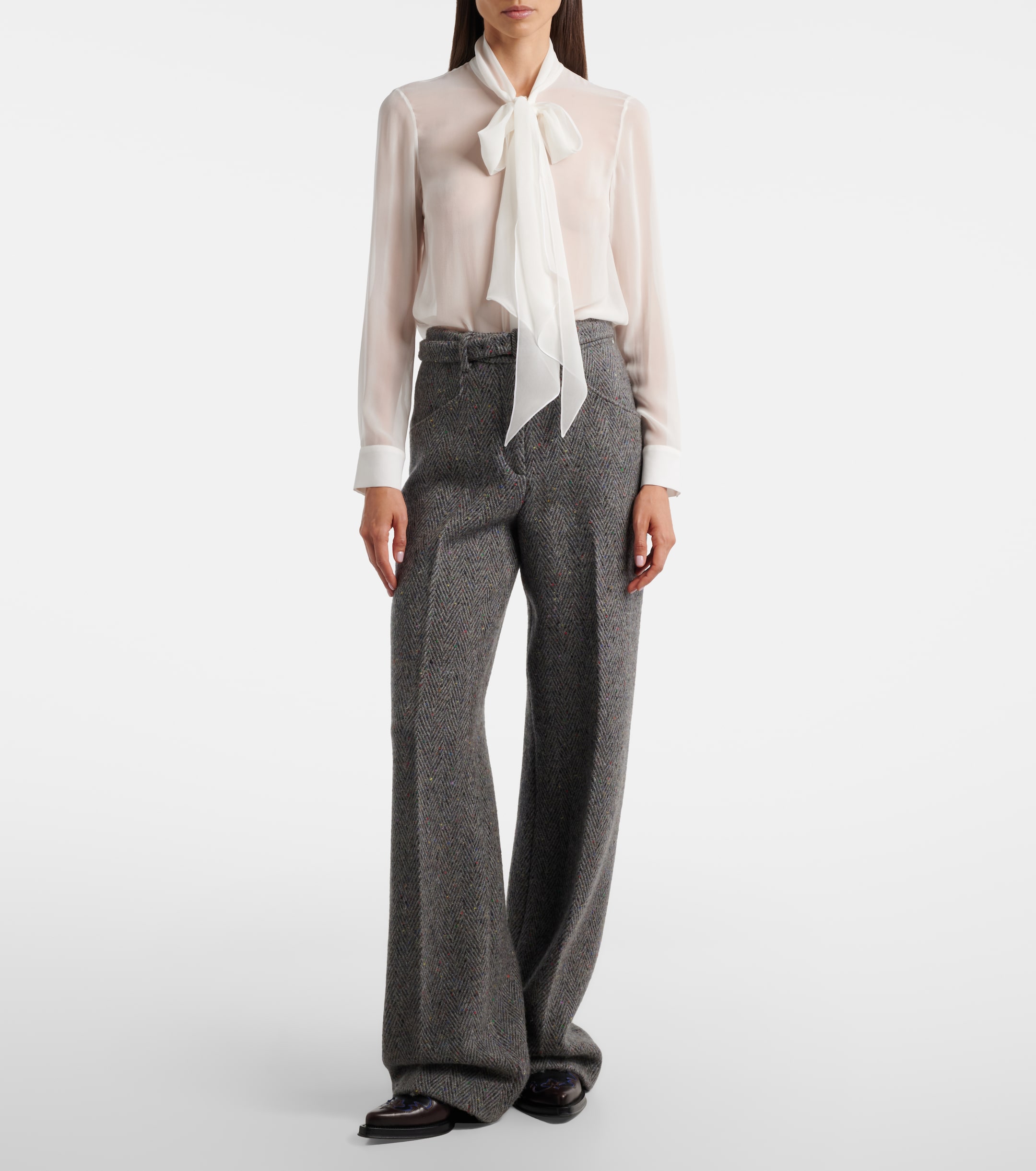 Gabriela Hearst Gabriela Hearst Norman belted cashmere and wool wide-leg pants