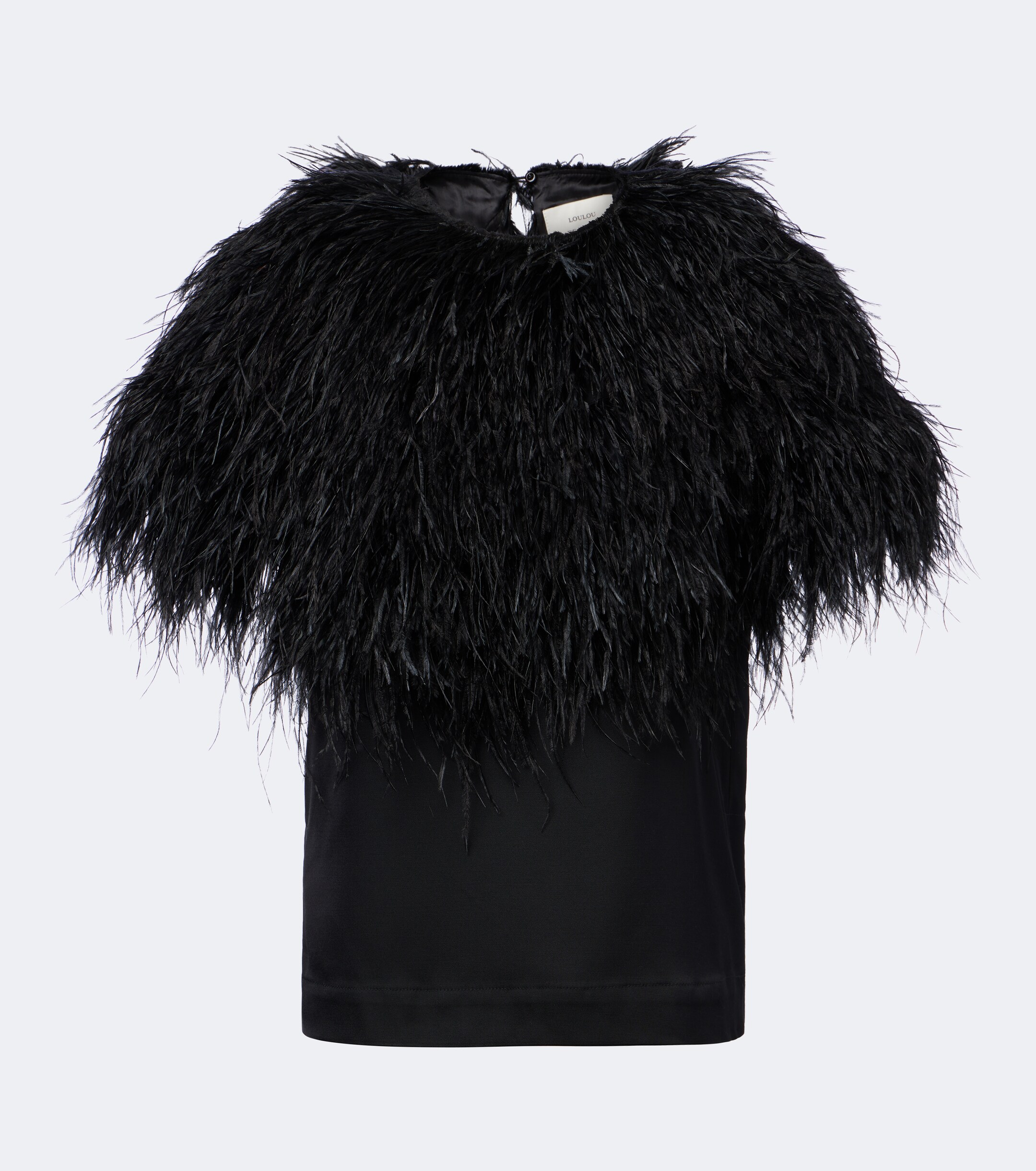 LOULOU DE SAISON Loulou de Saison Iona feather-trimmed top