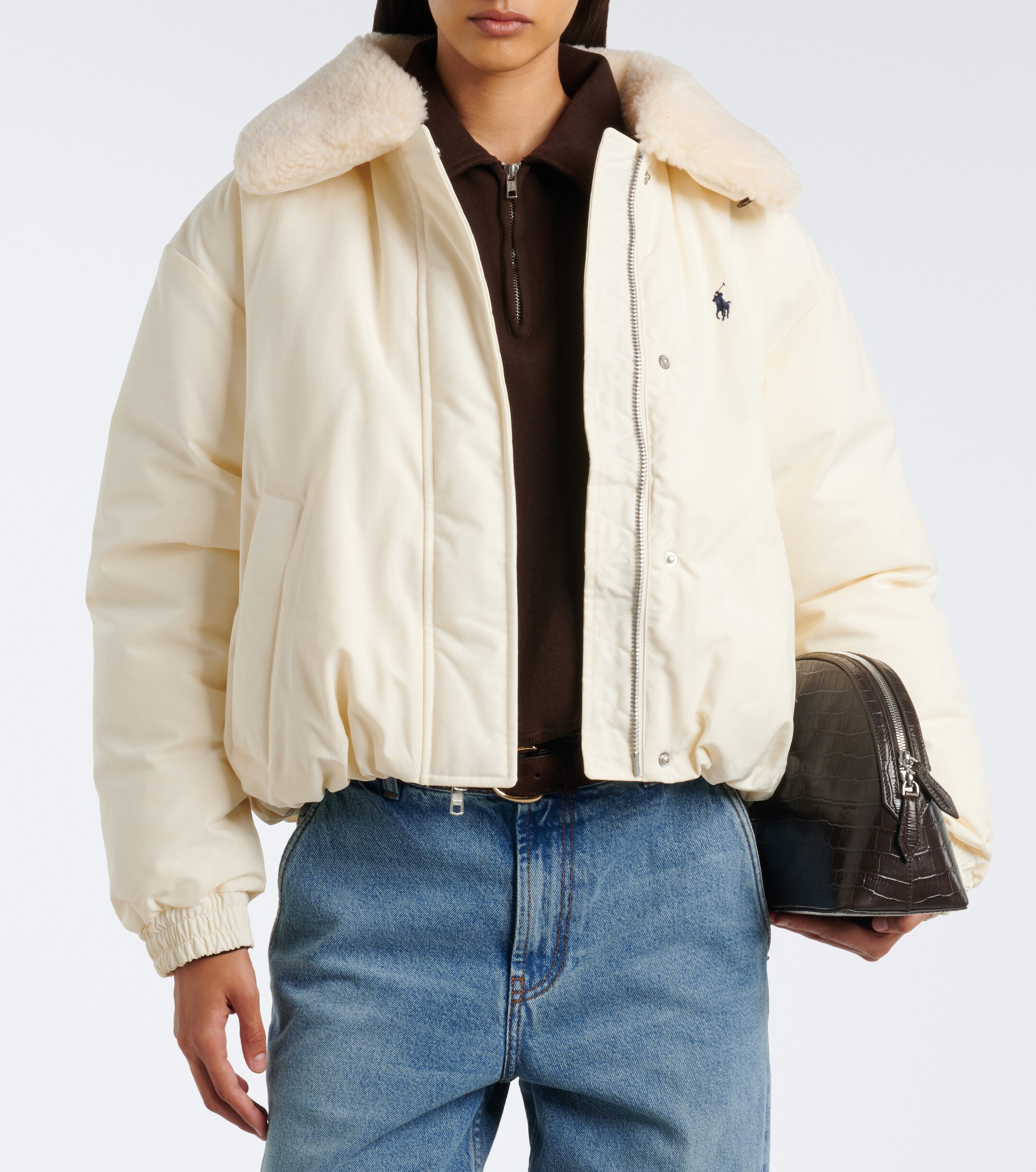 Polo Ralph Lauren Polo Ralph Lauren Teddy-trimmed cropped blouson jacket