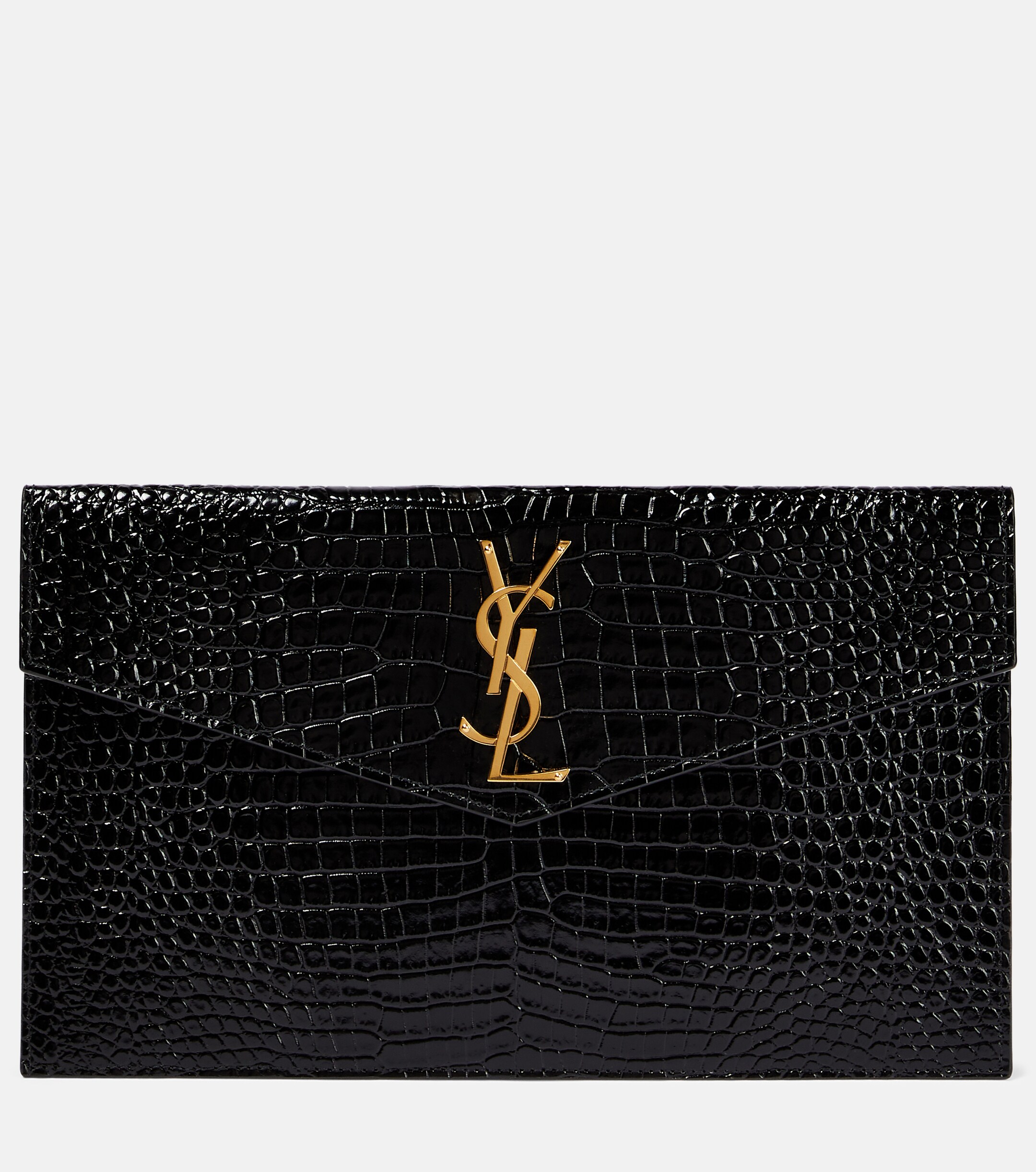 Saint Laurent Uptown patent leather clutch