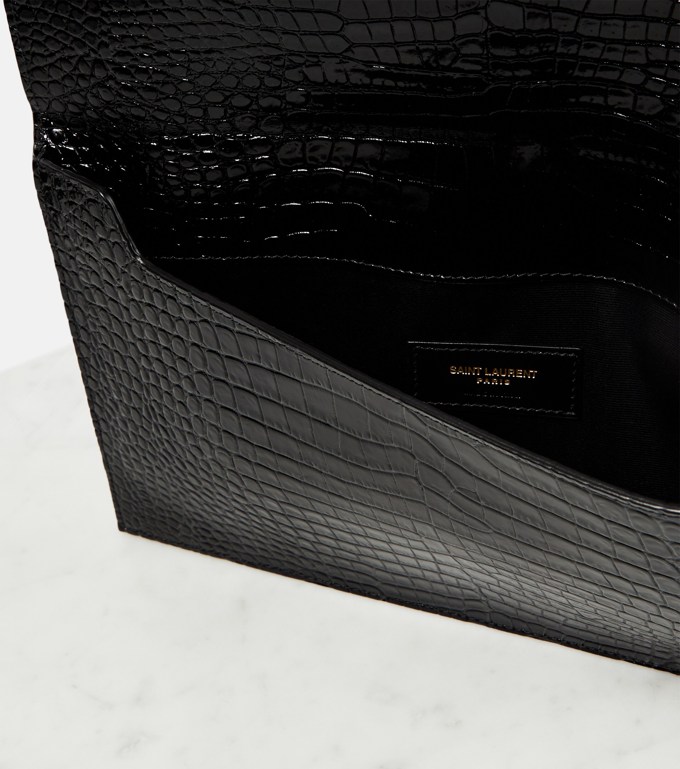 Saint Laurent Uptown patent leather clutch