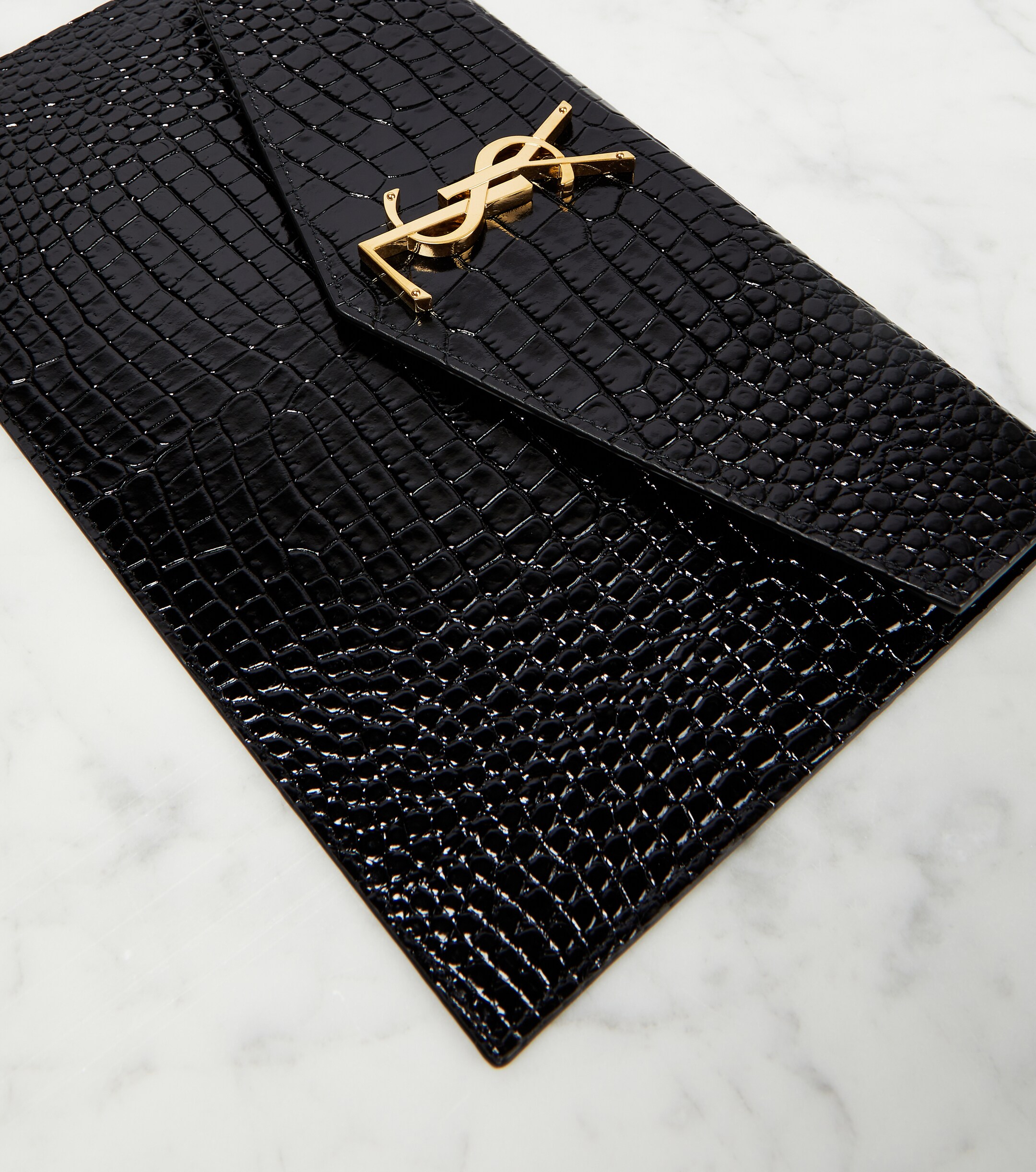 Saint Laurent Uptown patent leather clutch
