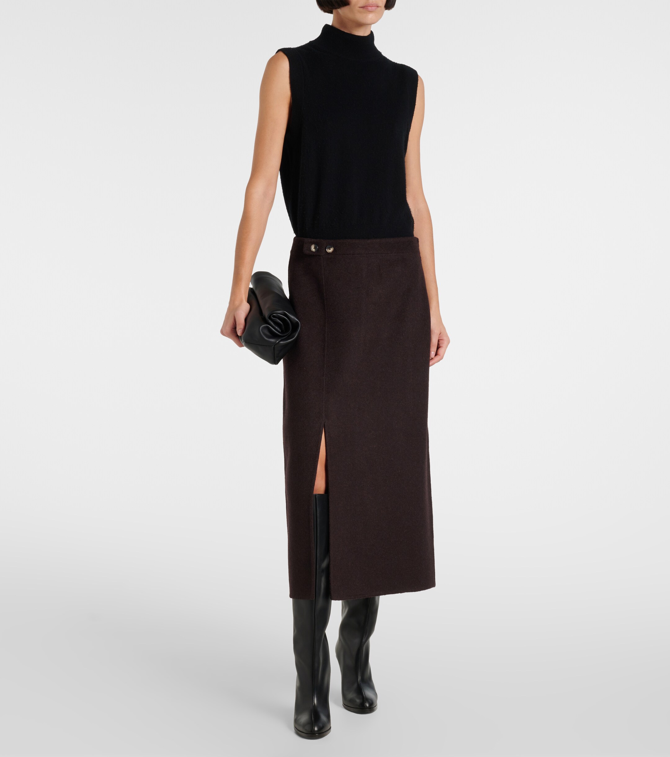 Proenza Schouler White Label Adrian wool-blend midi skirt