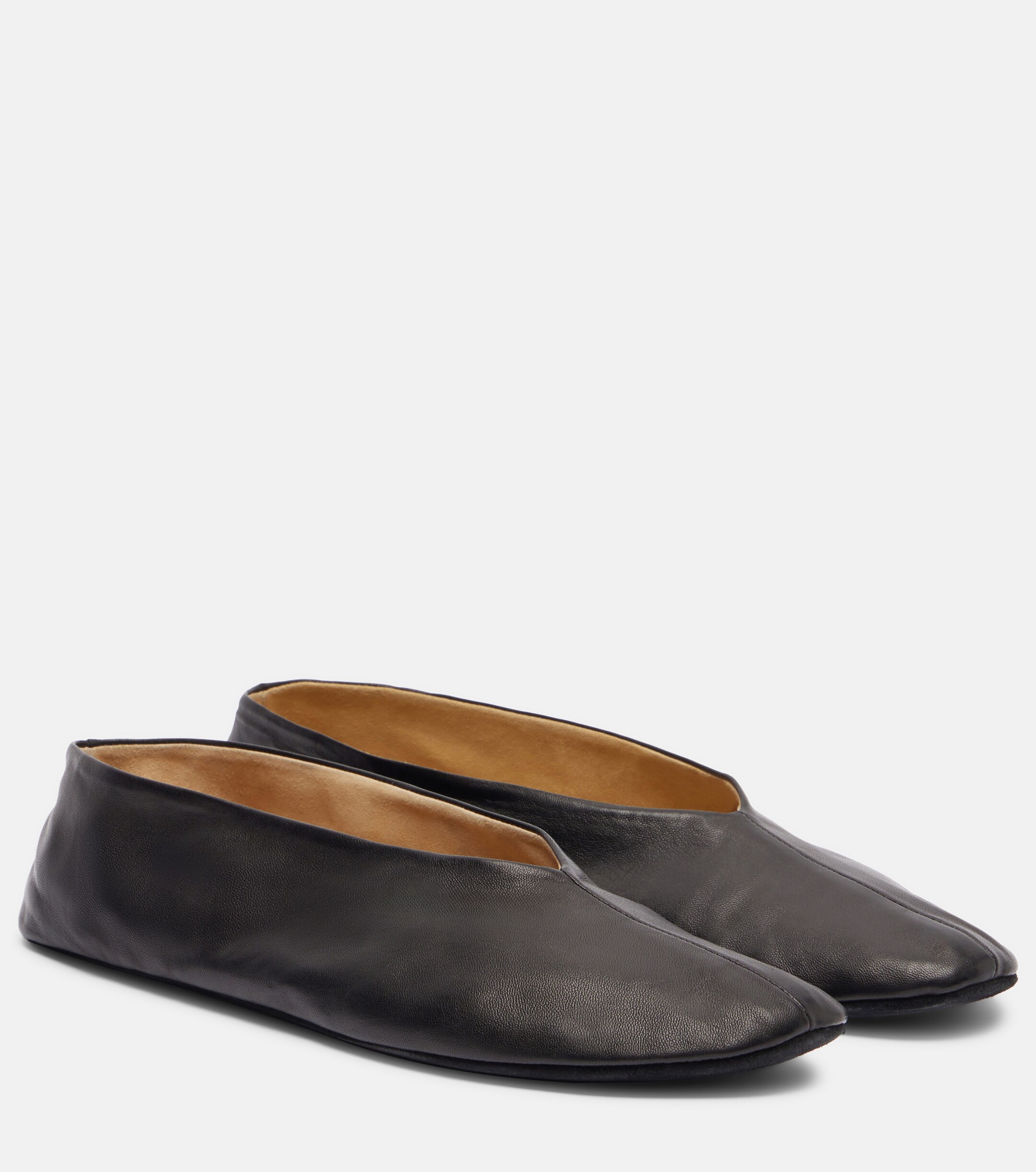 The Row Stella leather ballet flats