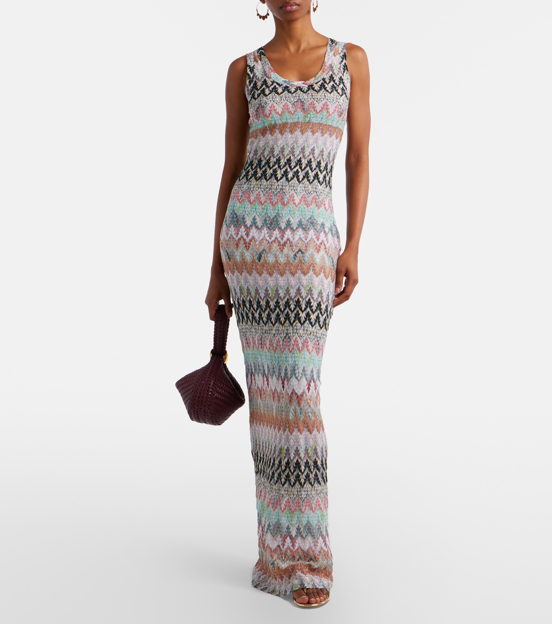 Missoni Sequined knitted lamé gown
