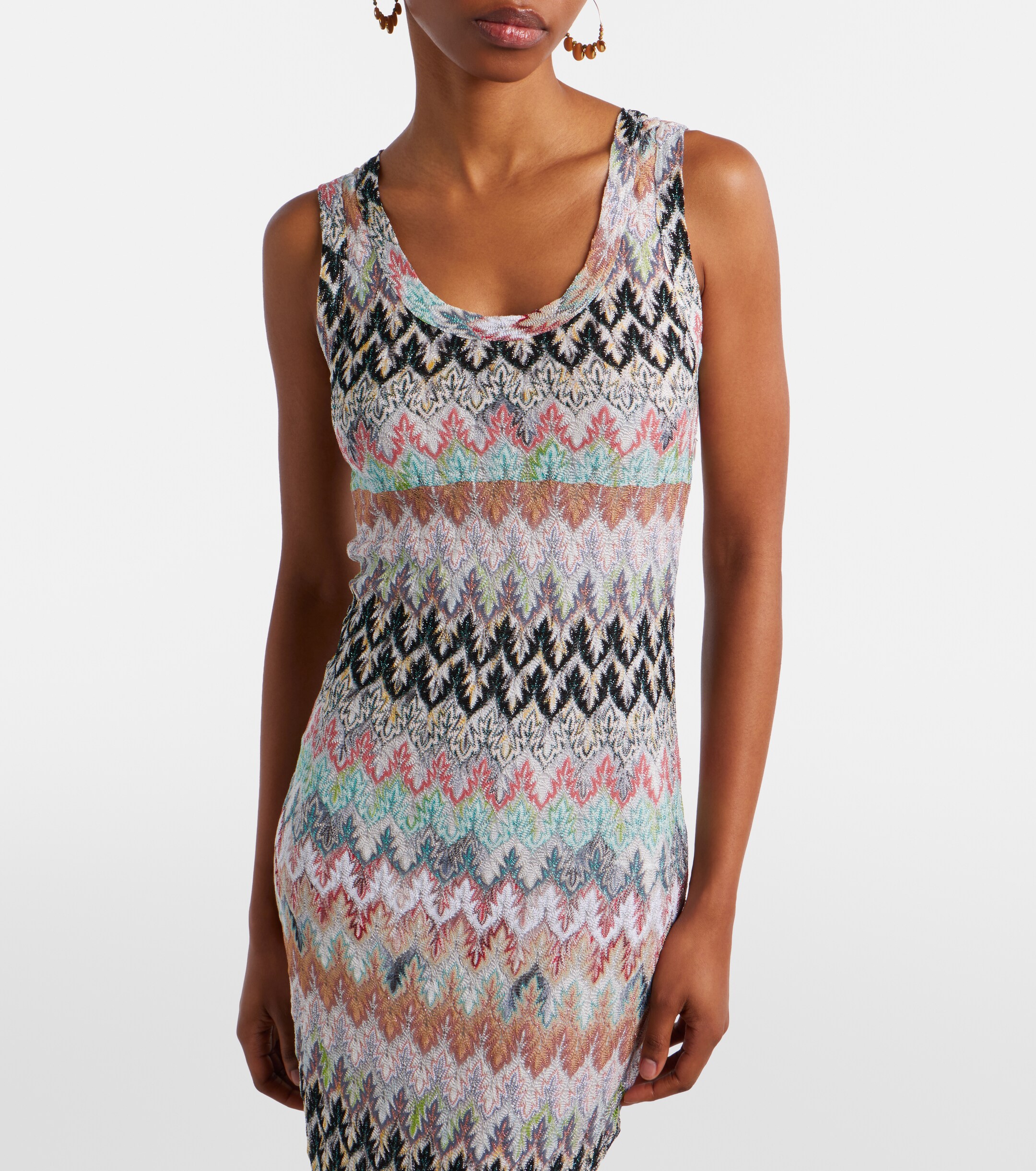 Missoni Sequined knitted lamé gown