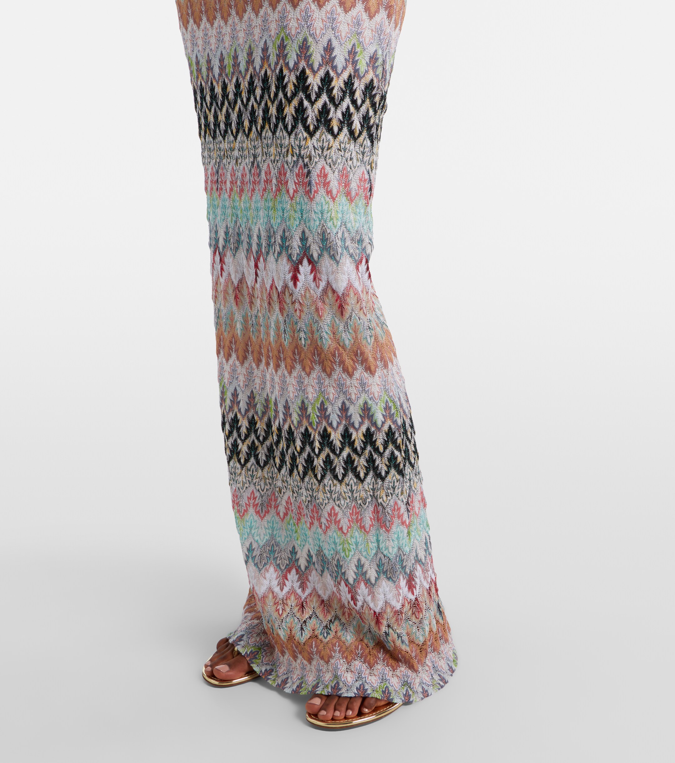 Missoni Sequined knitted lamé gown