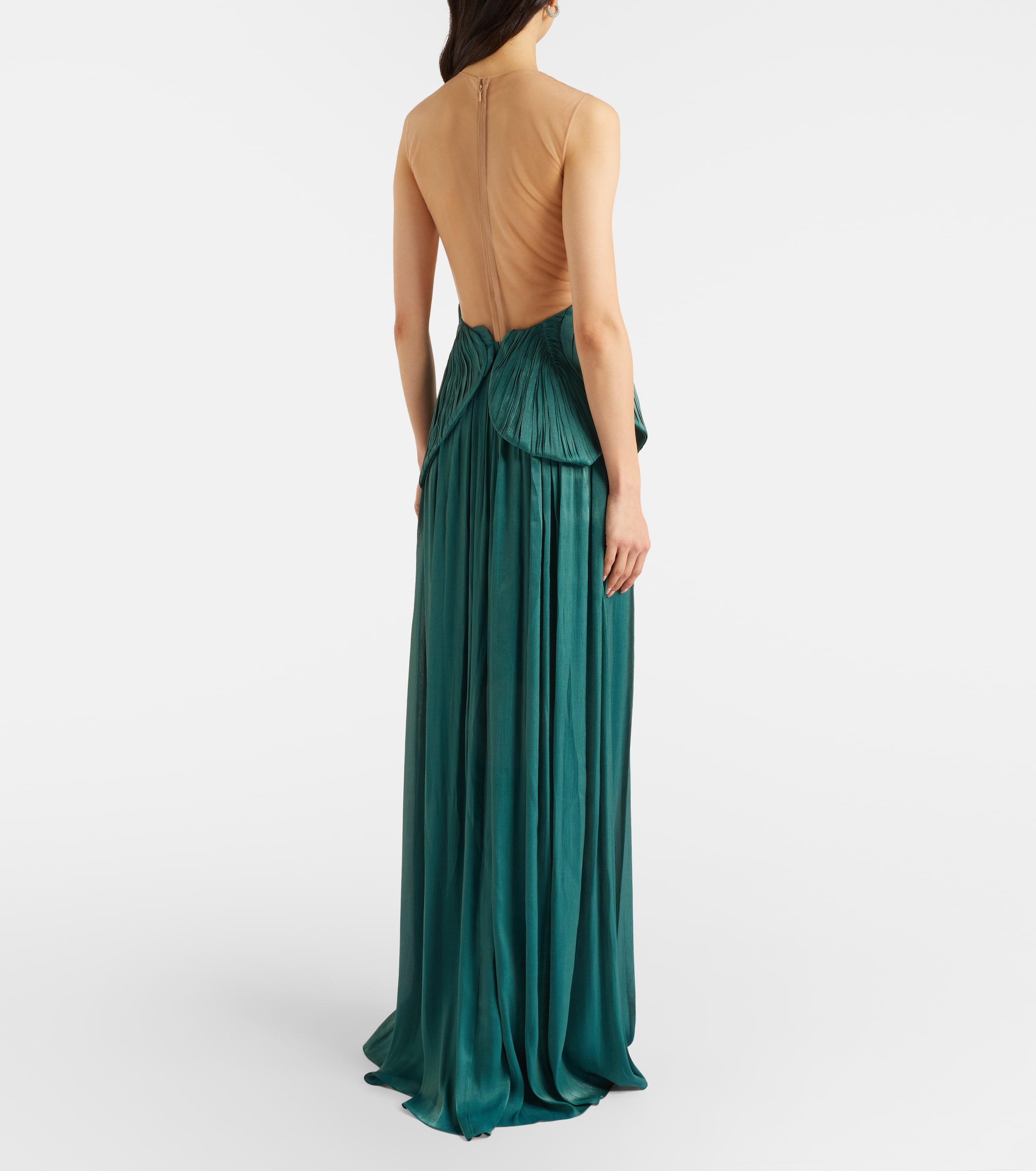 grey linen maxi dress Maxi Linen Dress with Belt Ash Gray main image 1