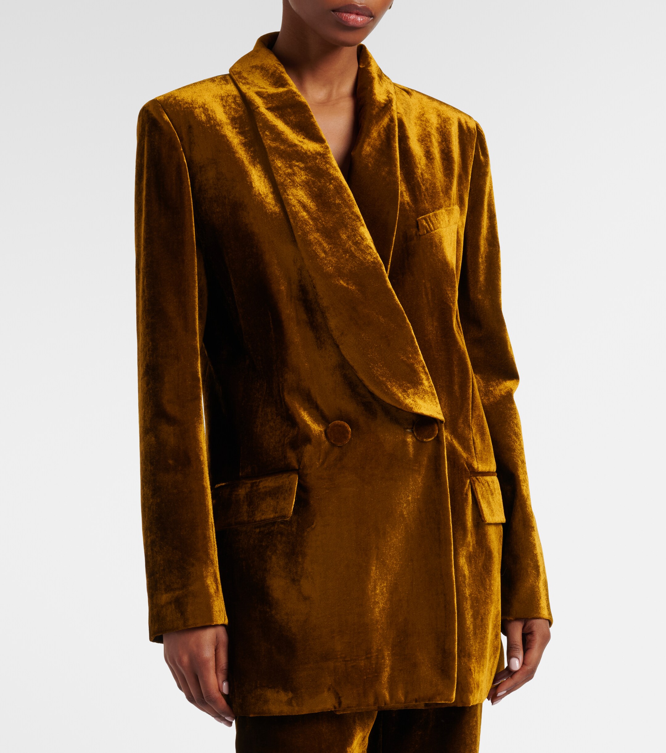 Nina Ricci Double-breasted velvet blazer thumbnail