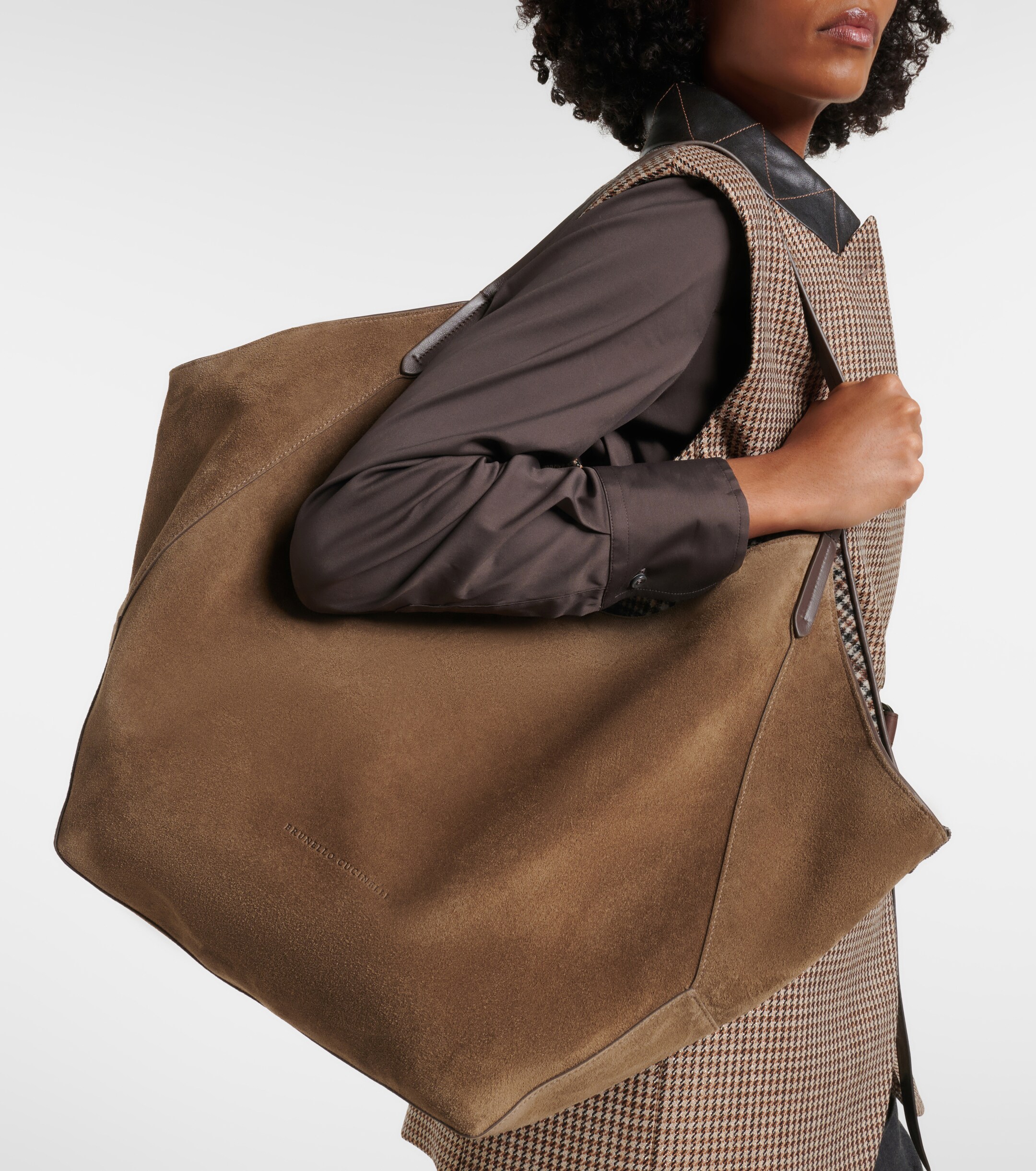 Brunello Cucinelli Monili Medium reversible suede tote bag