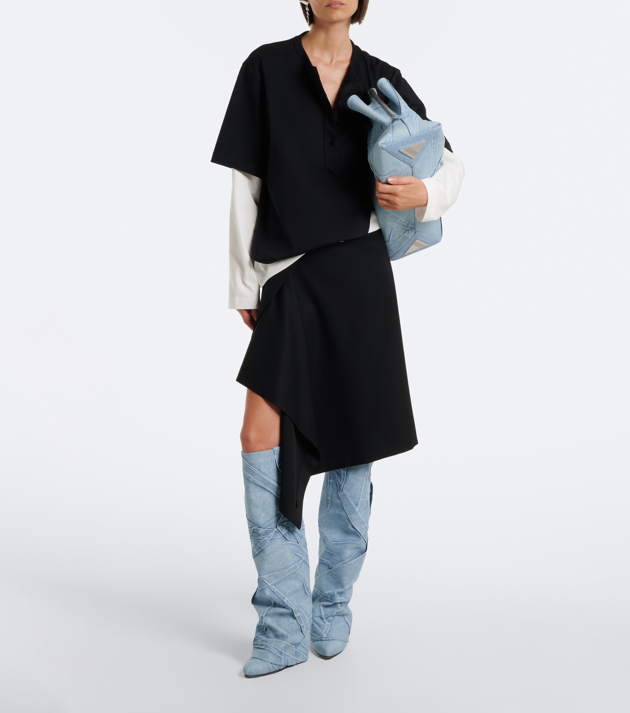 THE ATTICO The Attico Leon denim knee-high boots