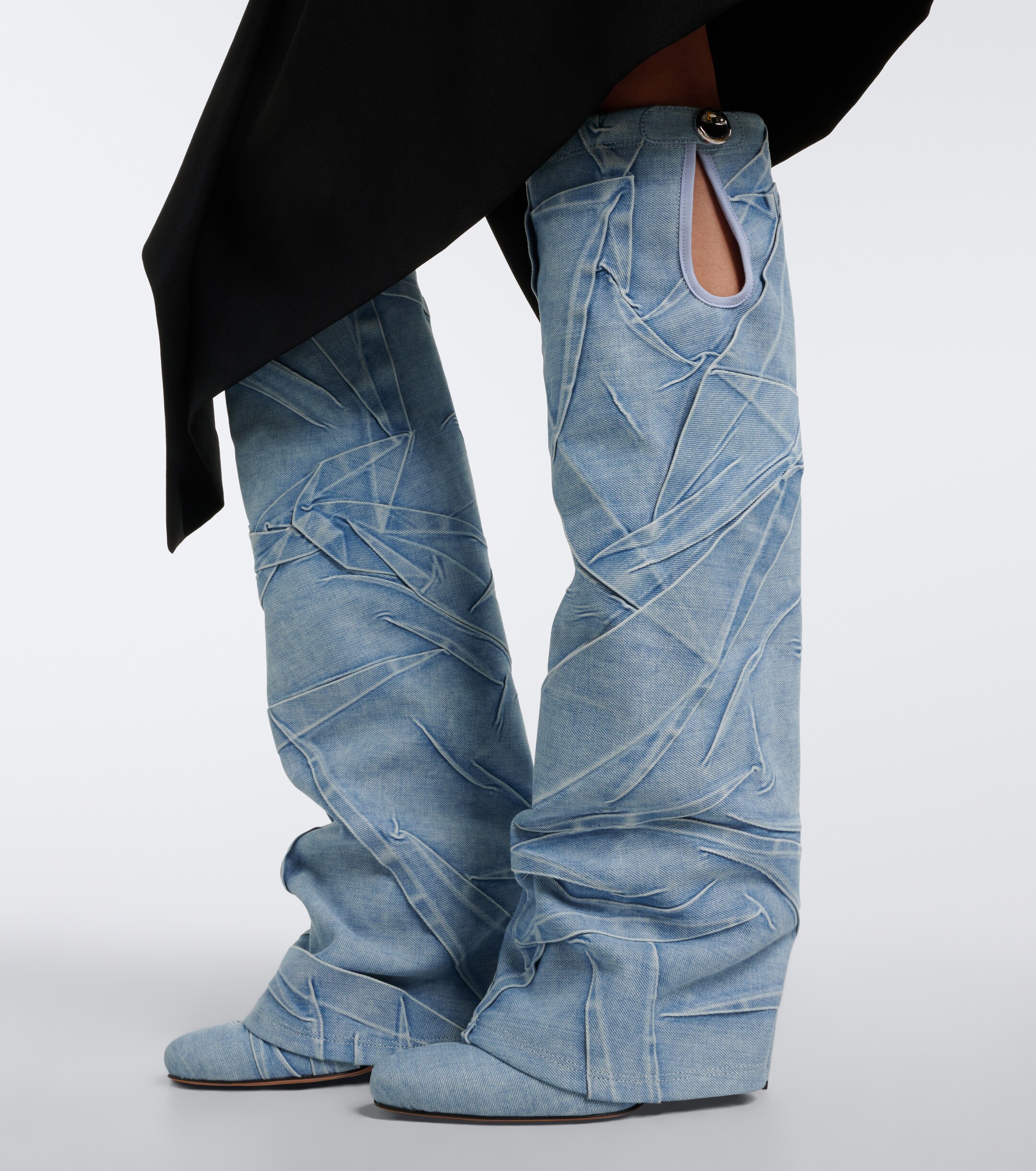THE ATTICO The Attico Leon denim knee-high boots