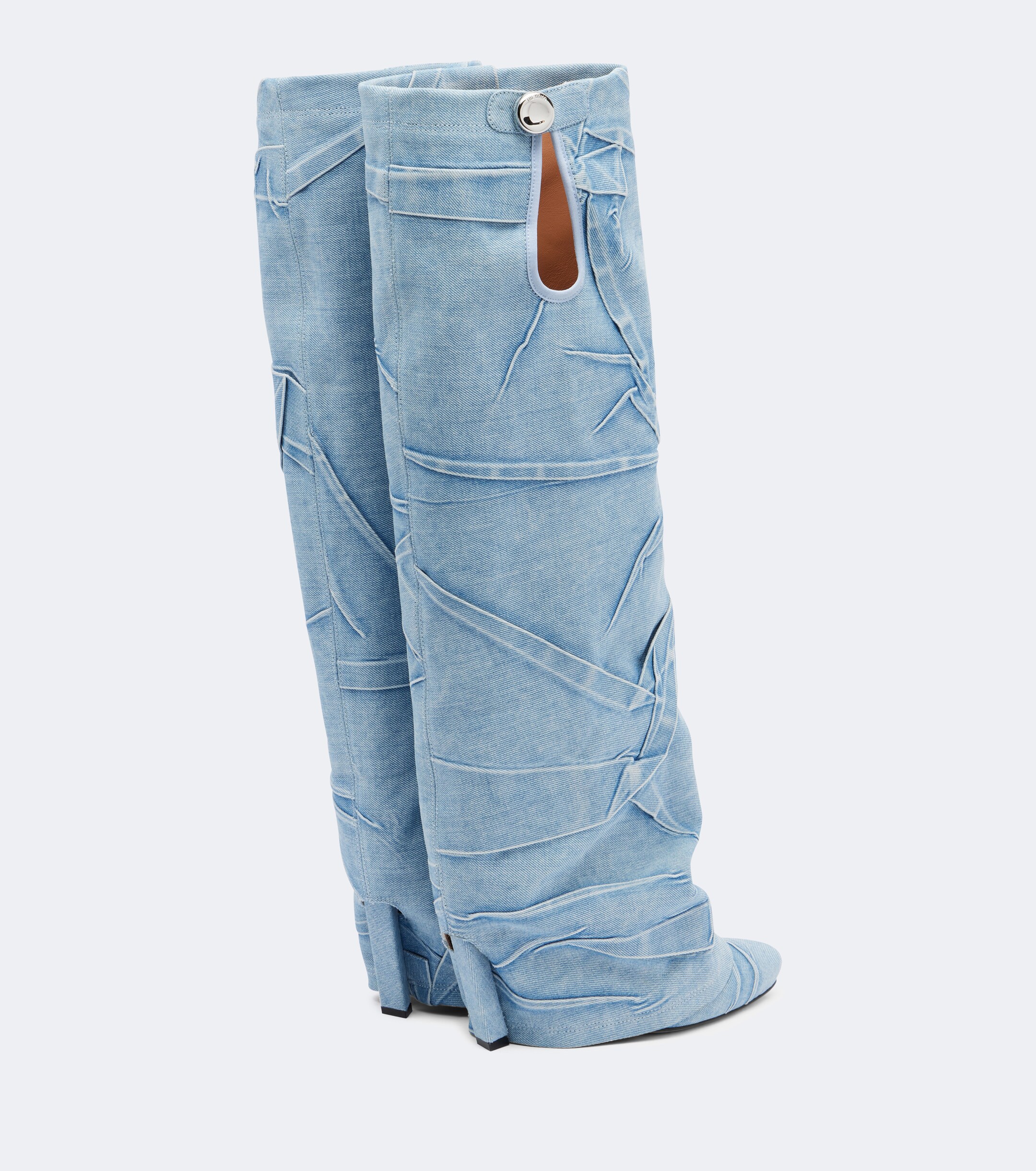 THE ATTICO The Attico Leon denim knee-high boots
