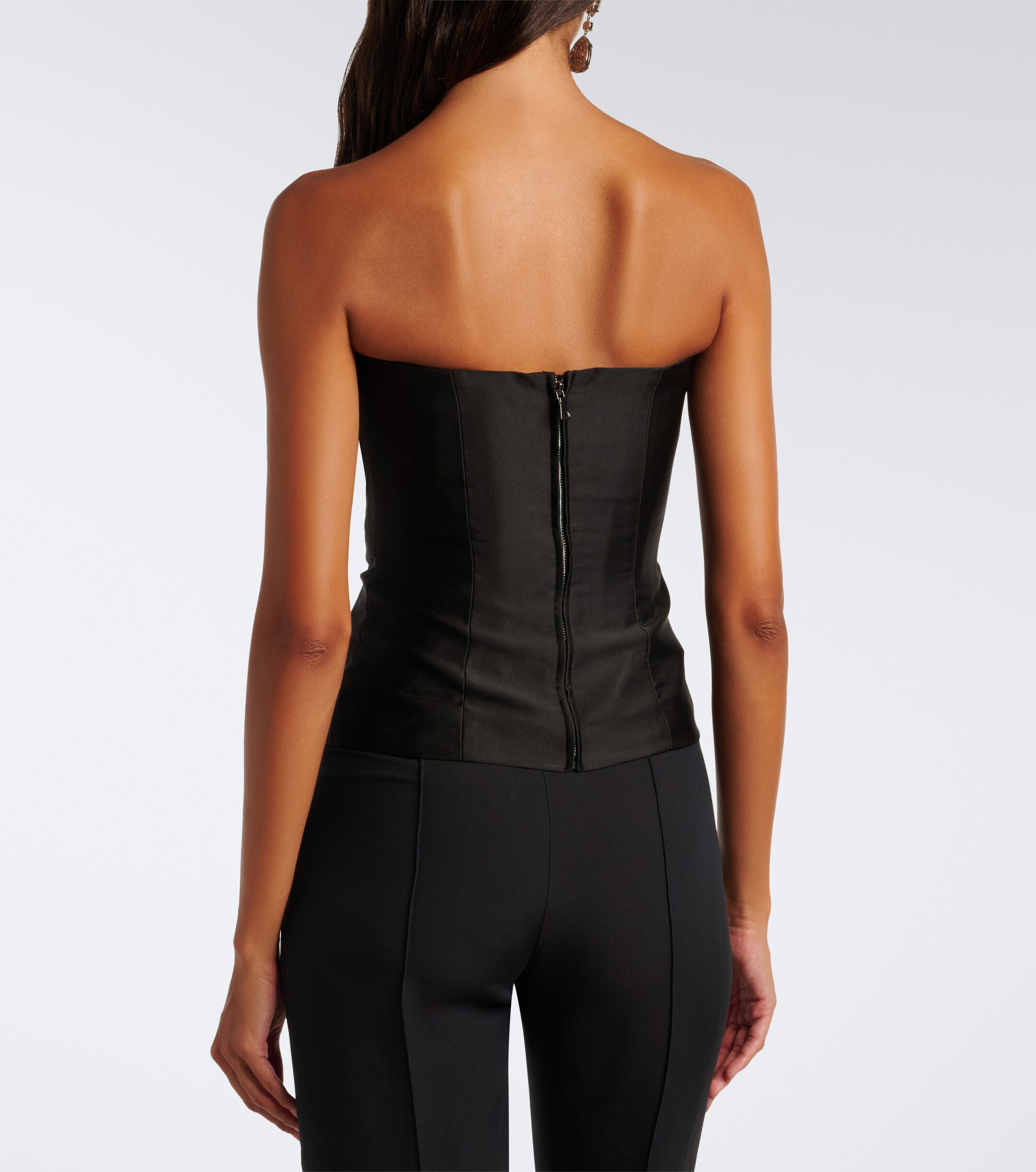 Roland Mouret Roland Mouret Pleated taffeta corset top
