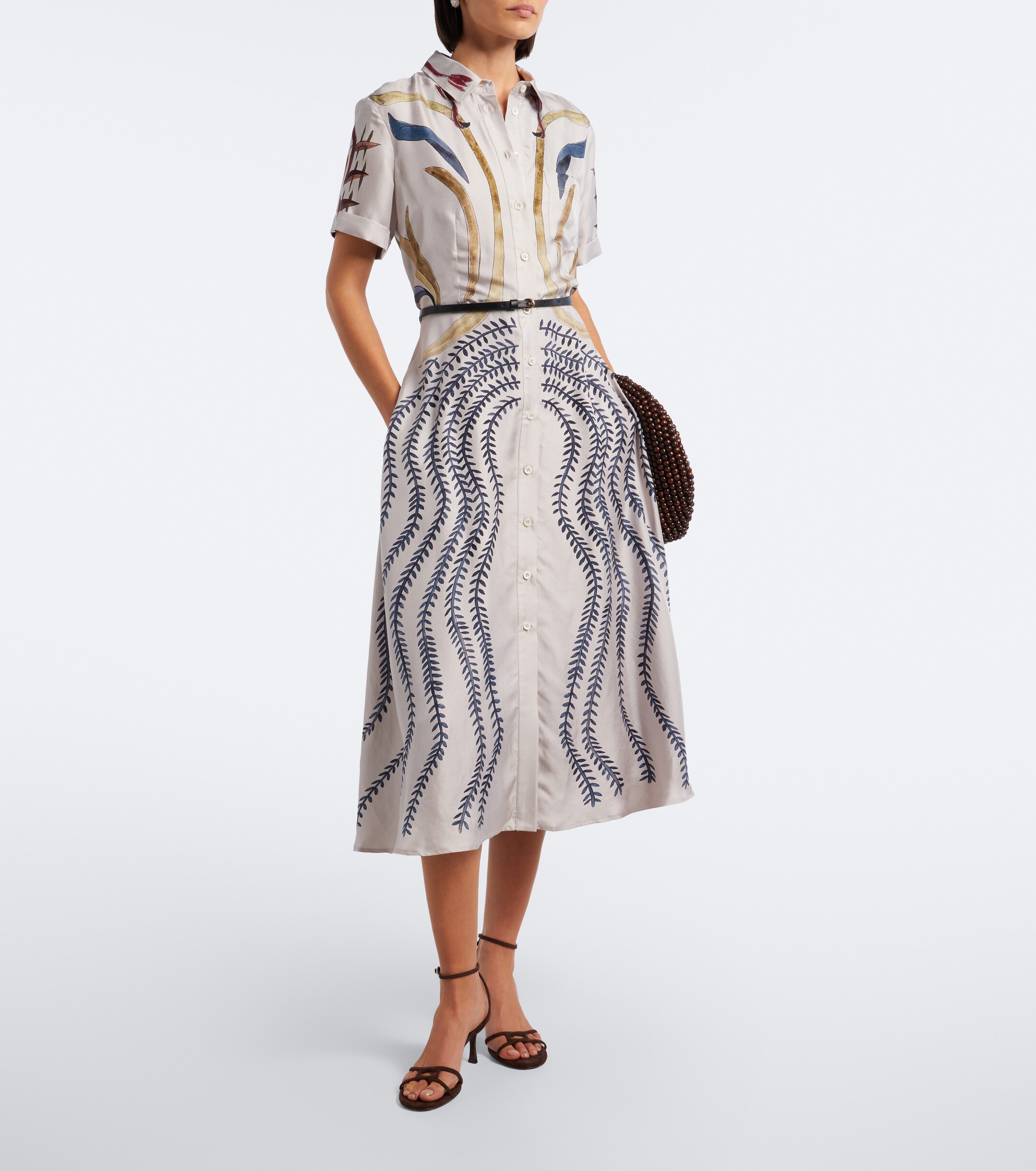 Altuzarra Altuzarra Kiera belted printed silk shirt dress