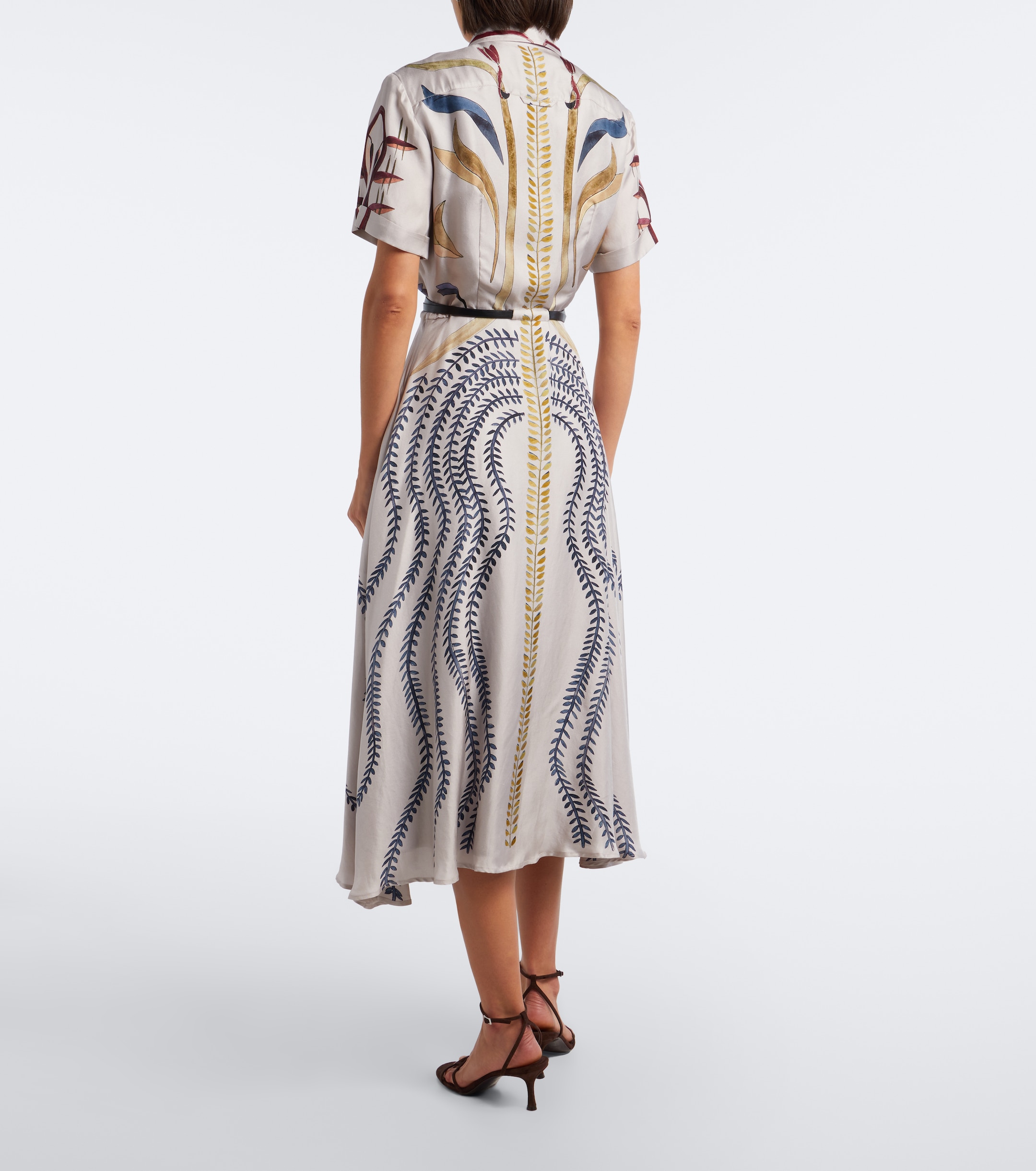 Altuzarra Altuzarra Kiera belted printed silk shirt dress
