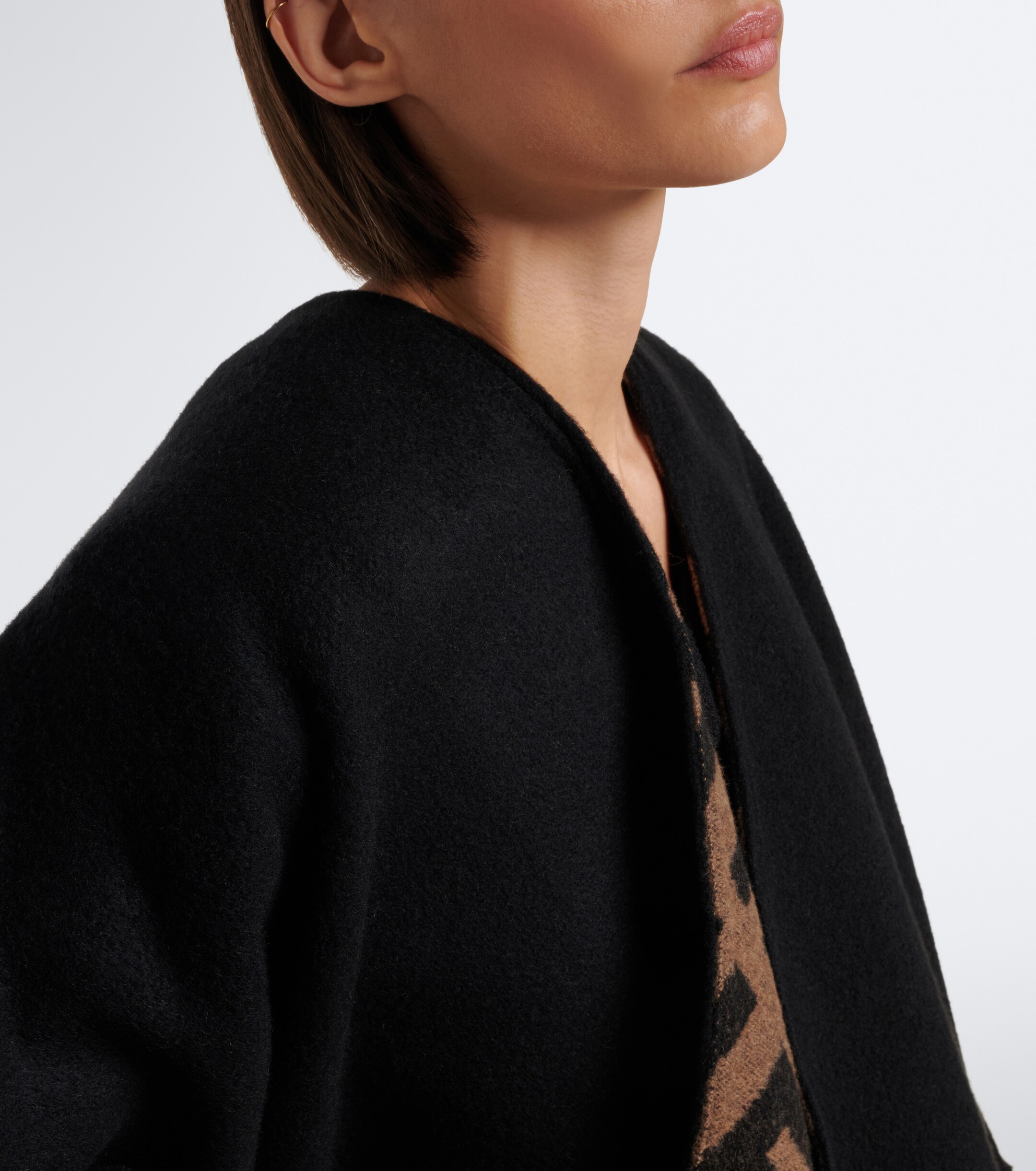 Fendi Fendi FF Zucca reversible wool and cashmere shawl
