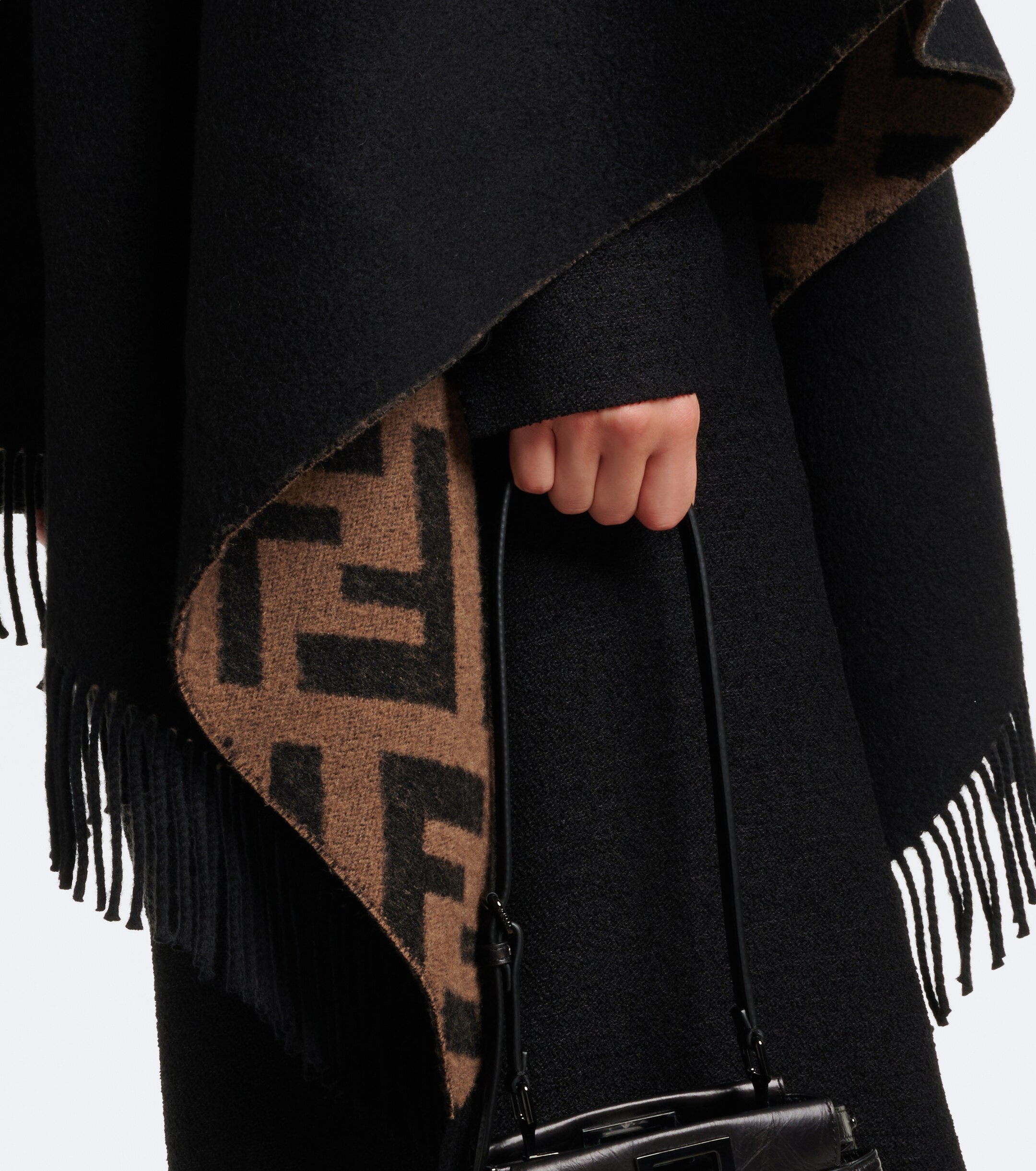 Fendi Fendi FF Zucca reversible wool and cashmere shawl
