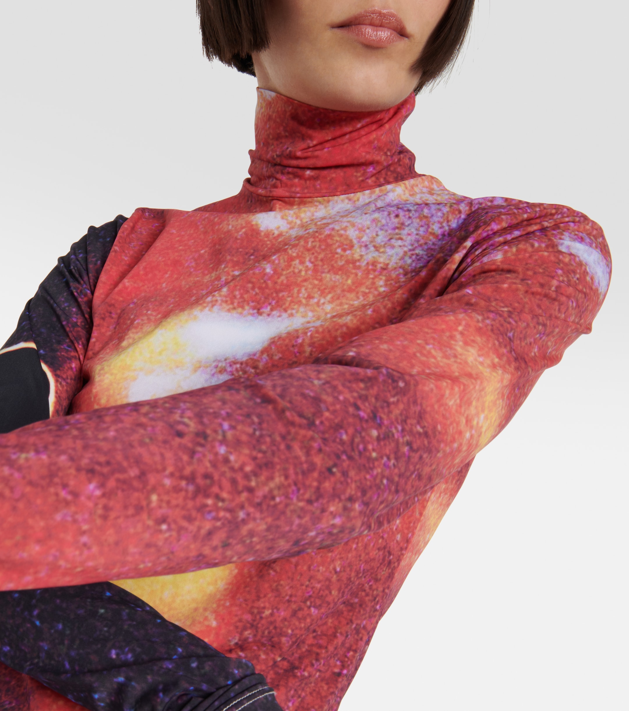 MM6 Maison Margiela Printed turtleneck top