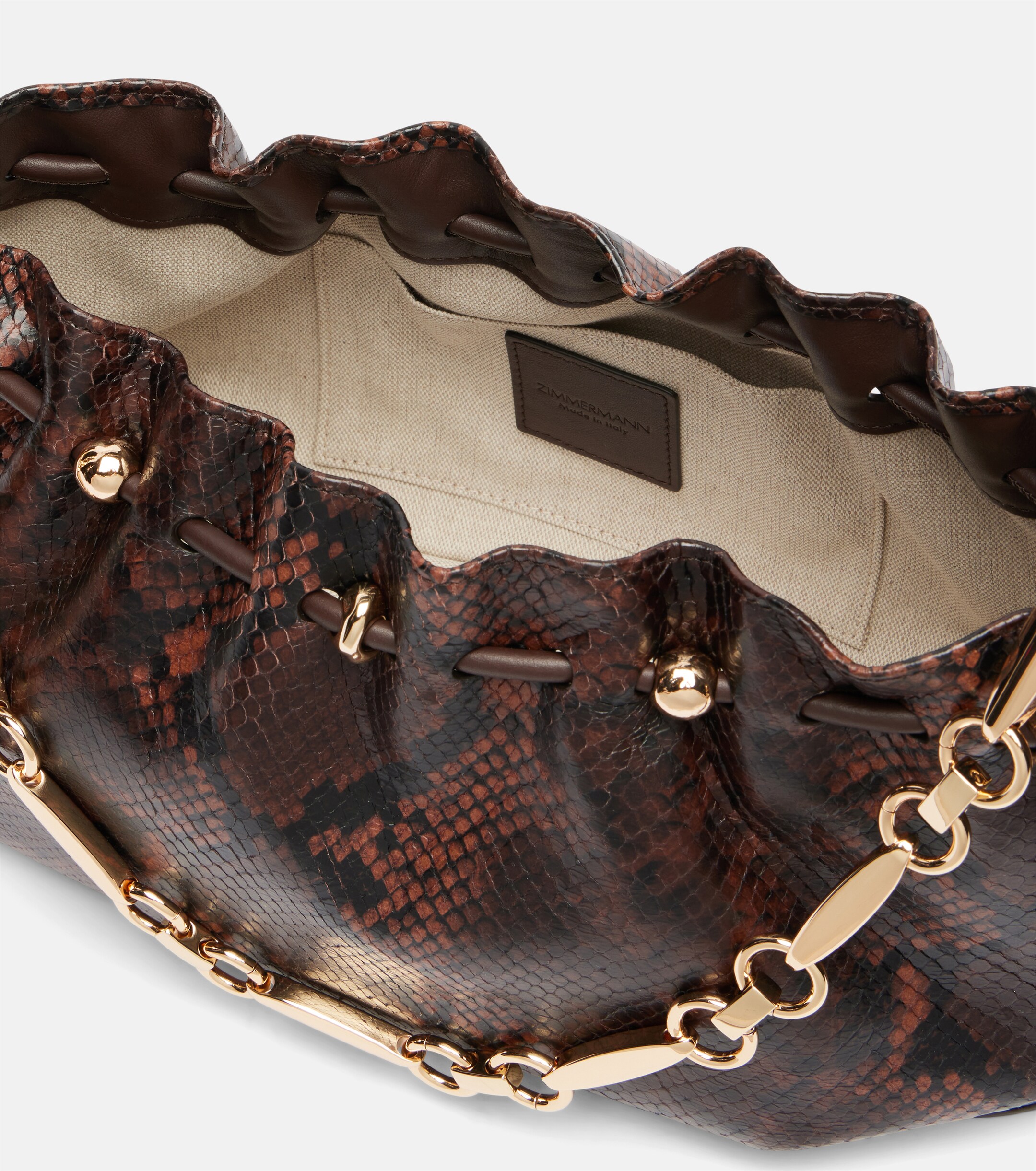 Zimmermann Halcyon snake-effect leather shoulder bag