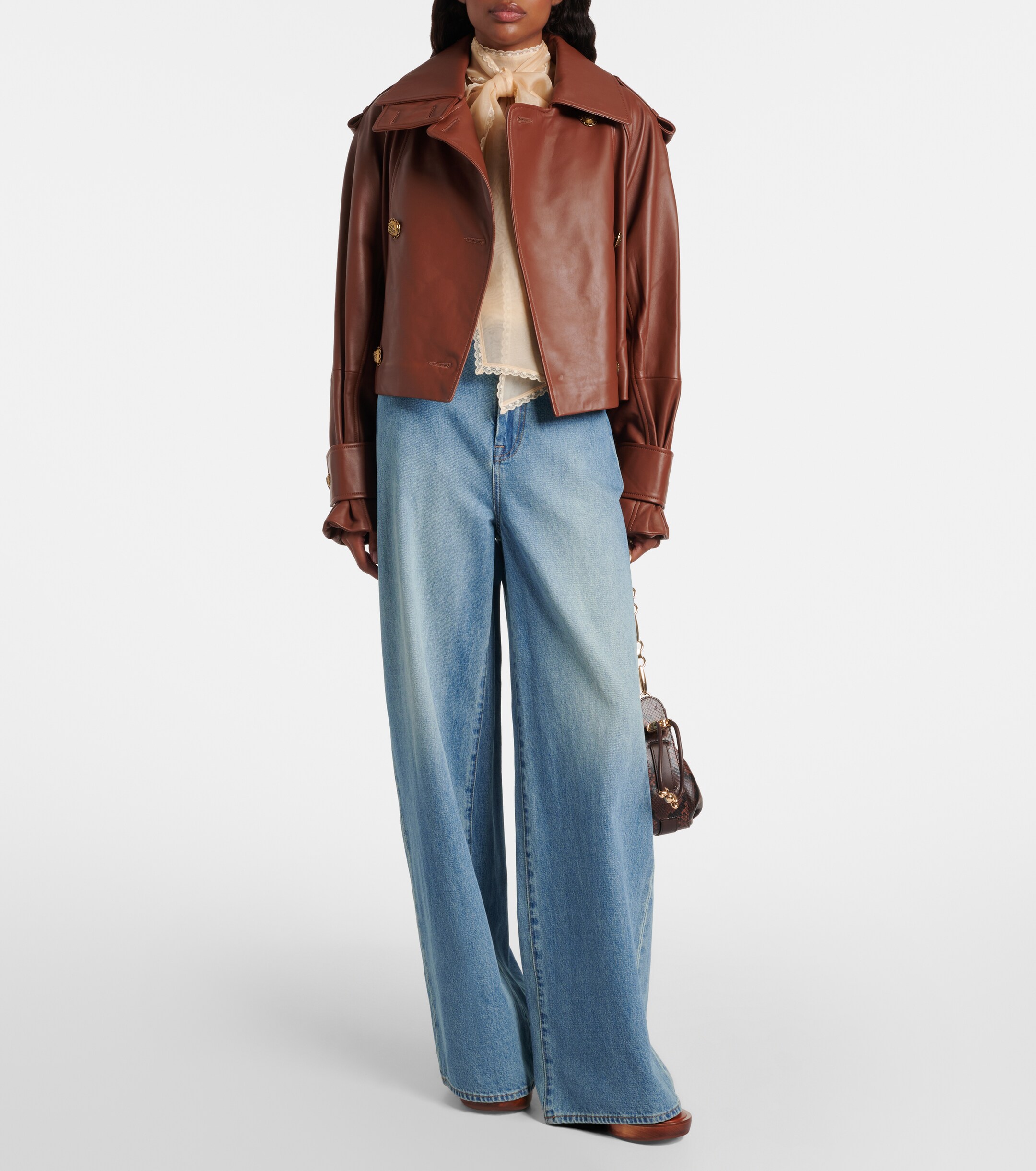Zimmermann Halcyon snake-effect leather shoulder bag