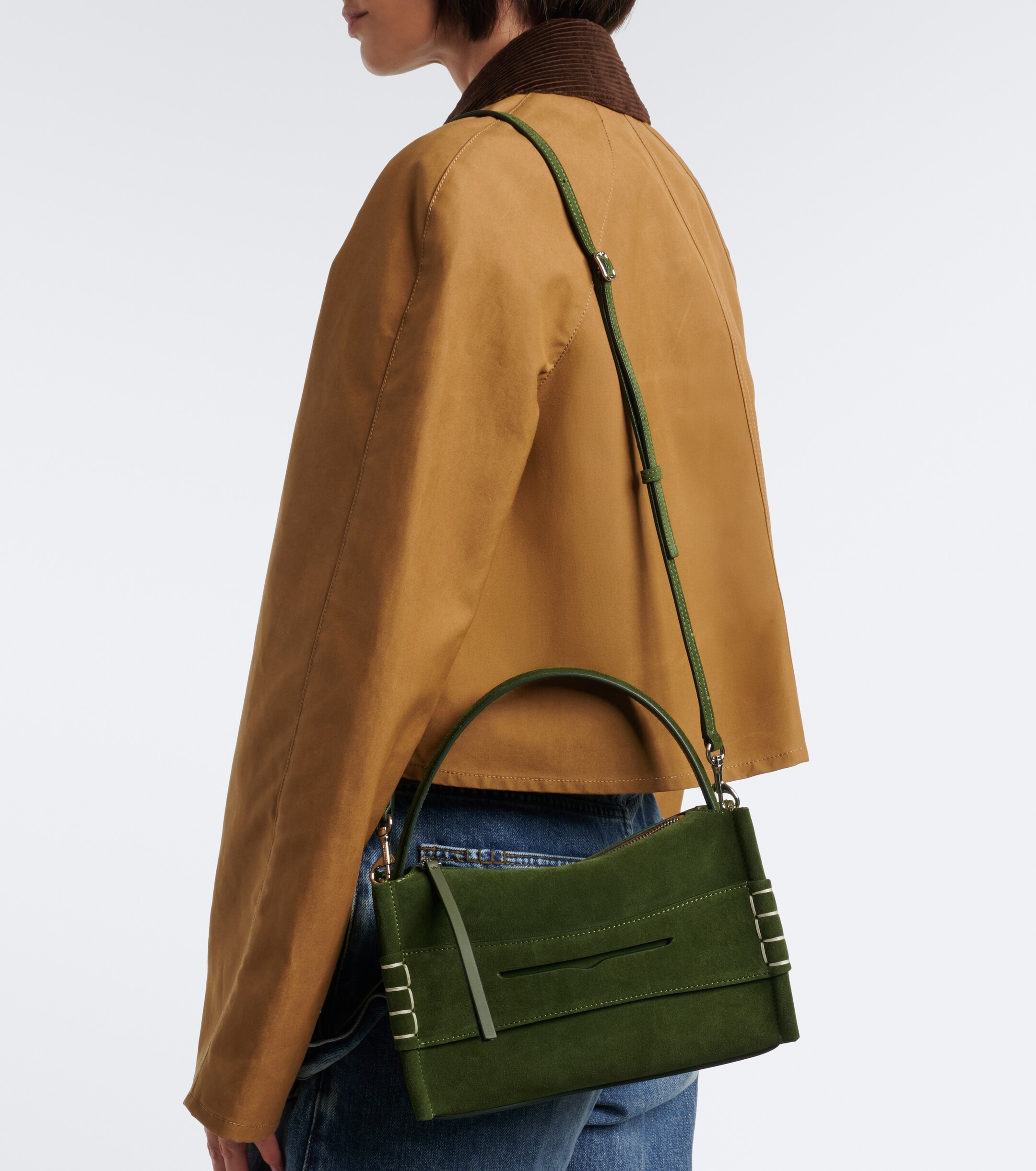 Jw Anderson Loafer Small suede top-handle bag