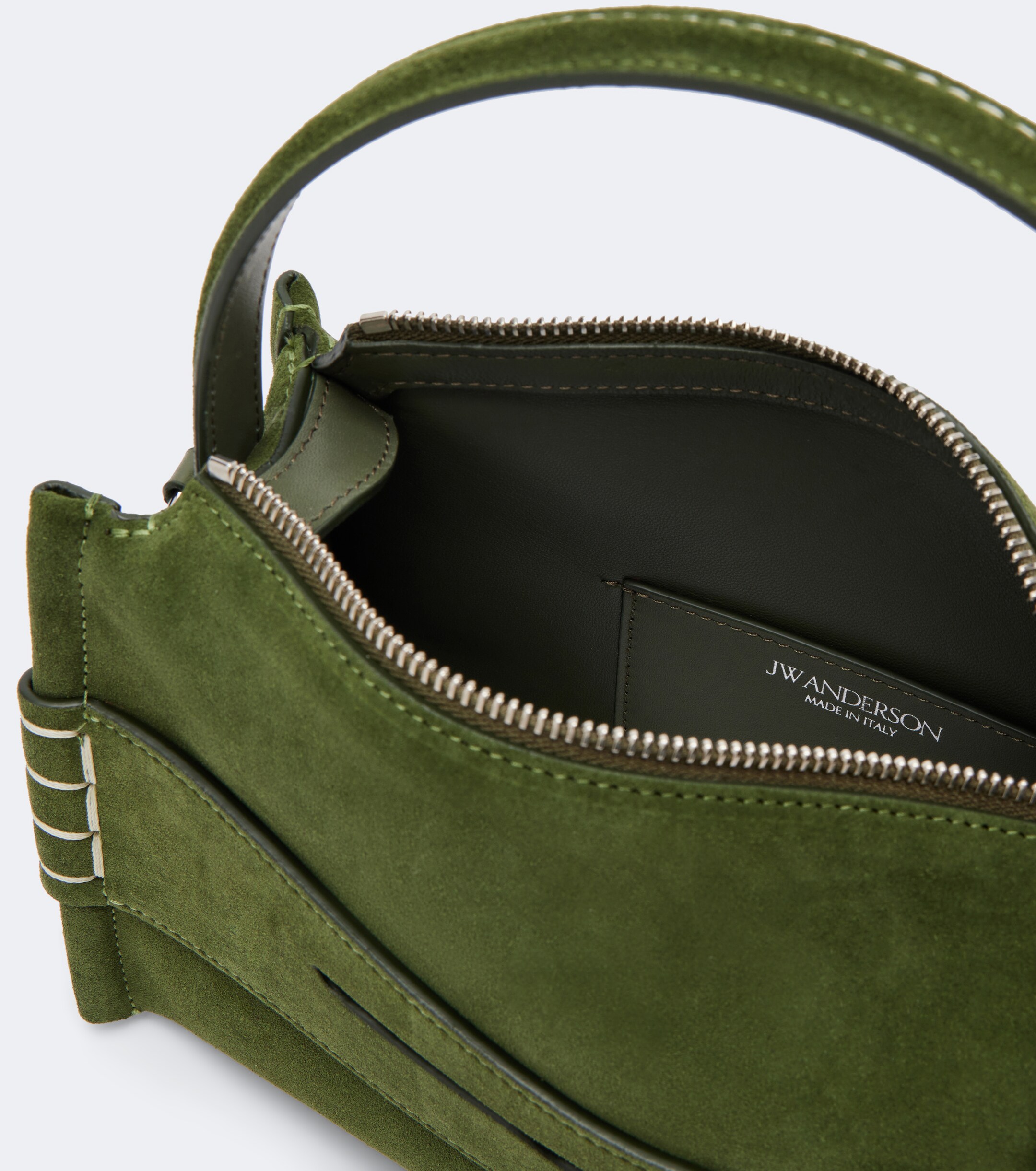 Jw Anderson Loafer Small suede top-handle bag
