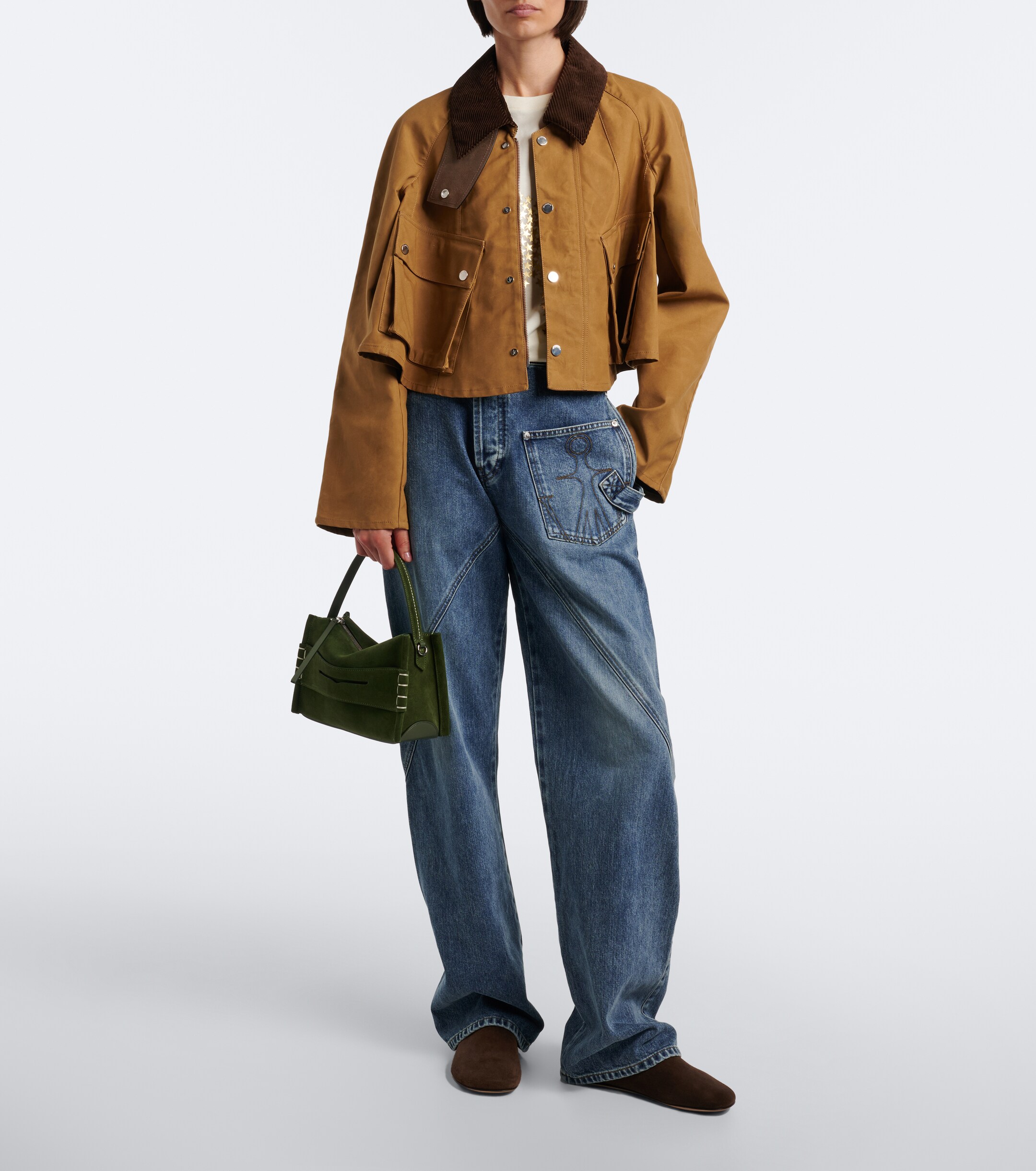Jw Anderson Loafer Small suede top-handle bag