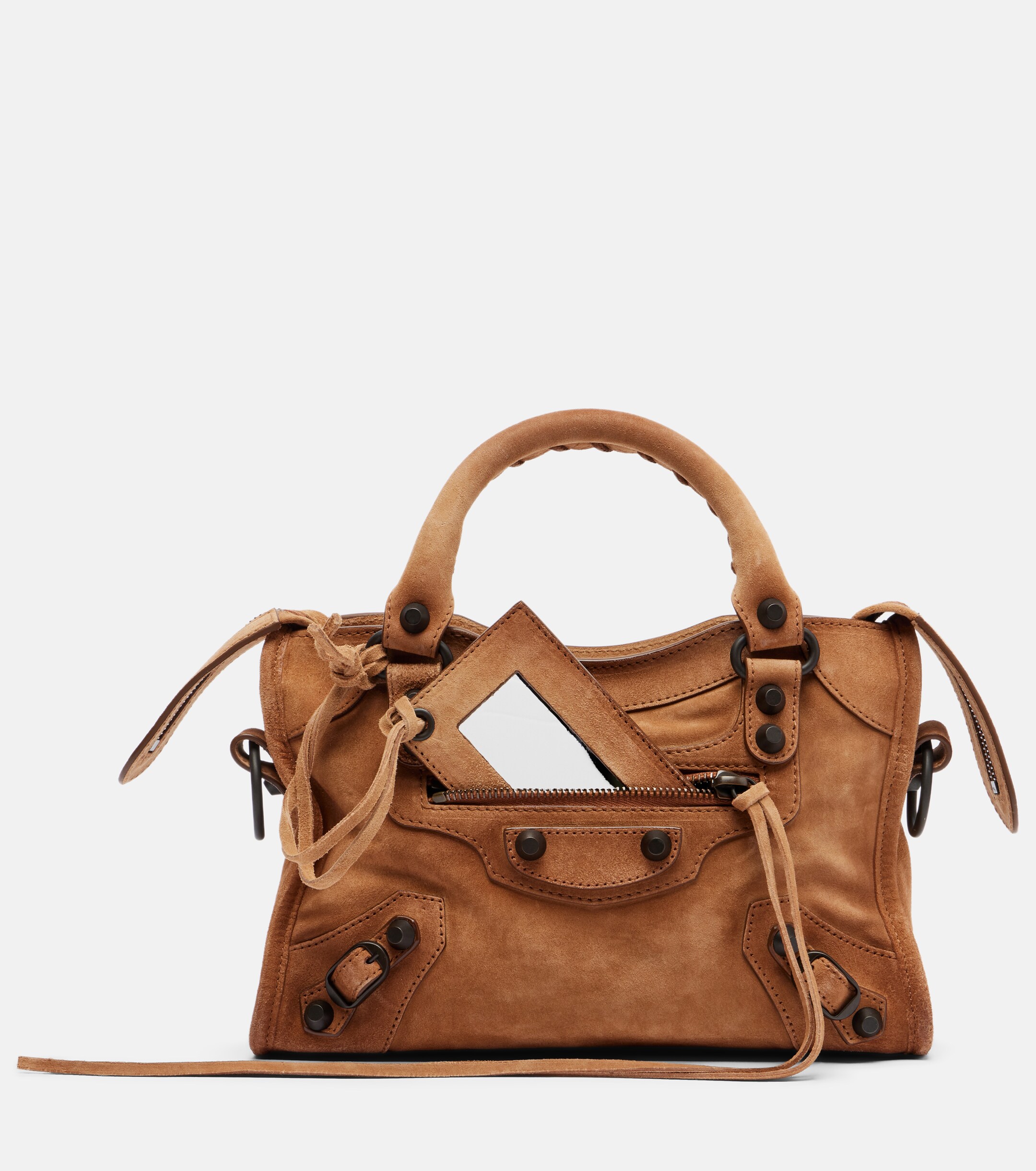 Balenciaga Le City Mini suede top-handle bag