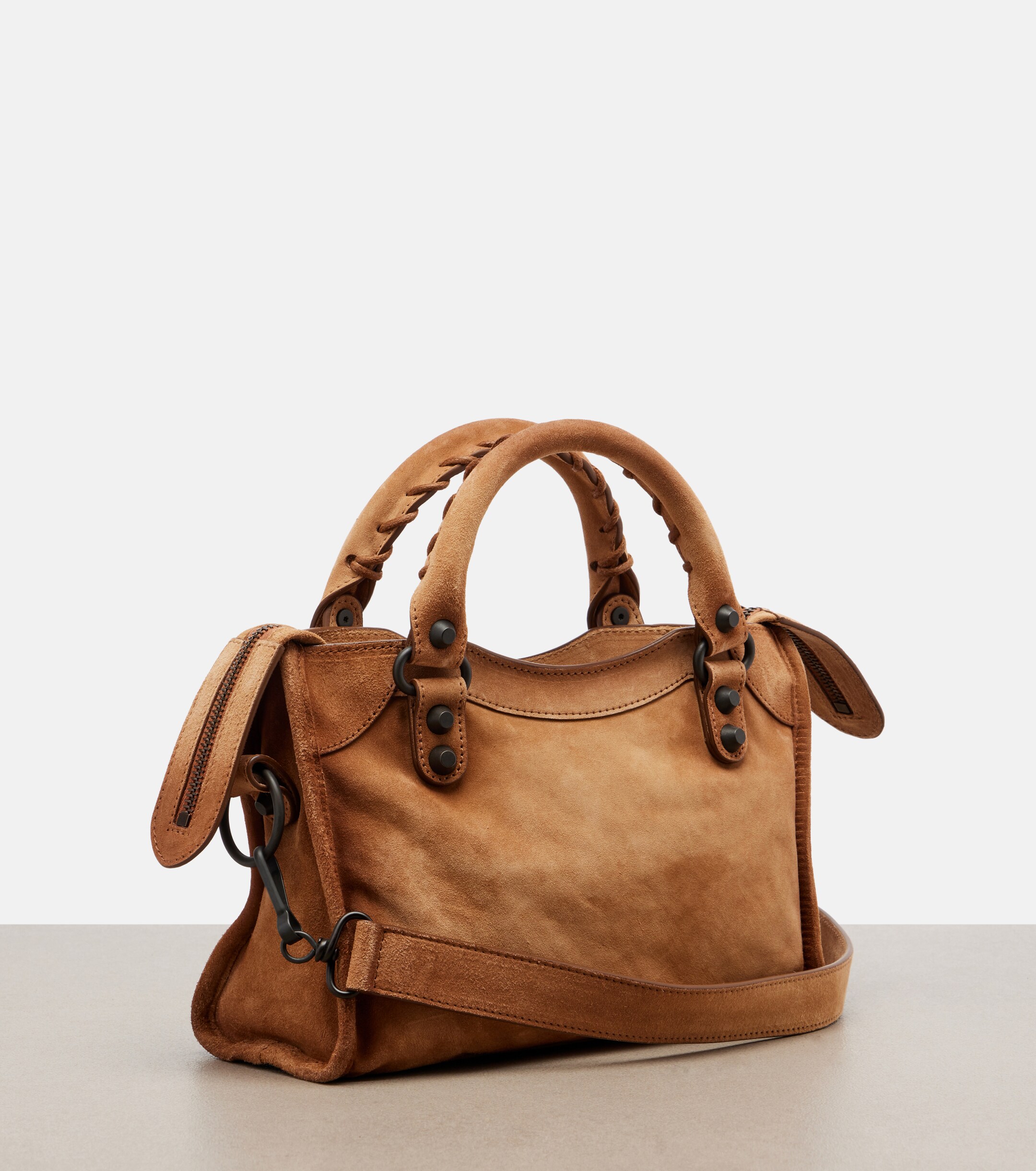 Balenciaga Le City Mini suede top-handle bag
