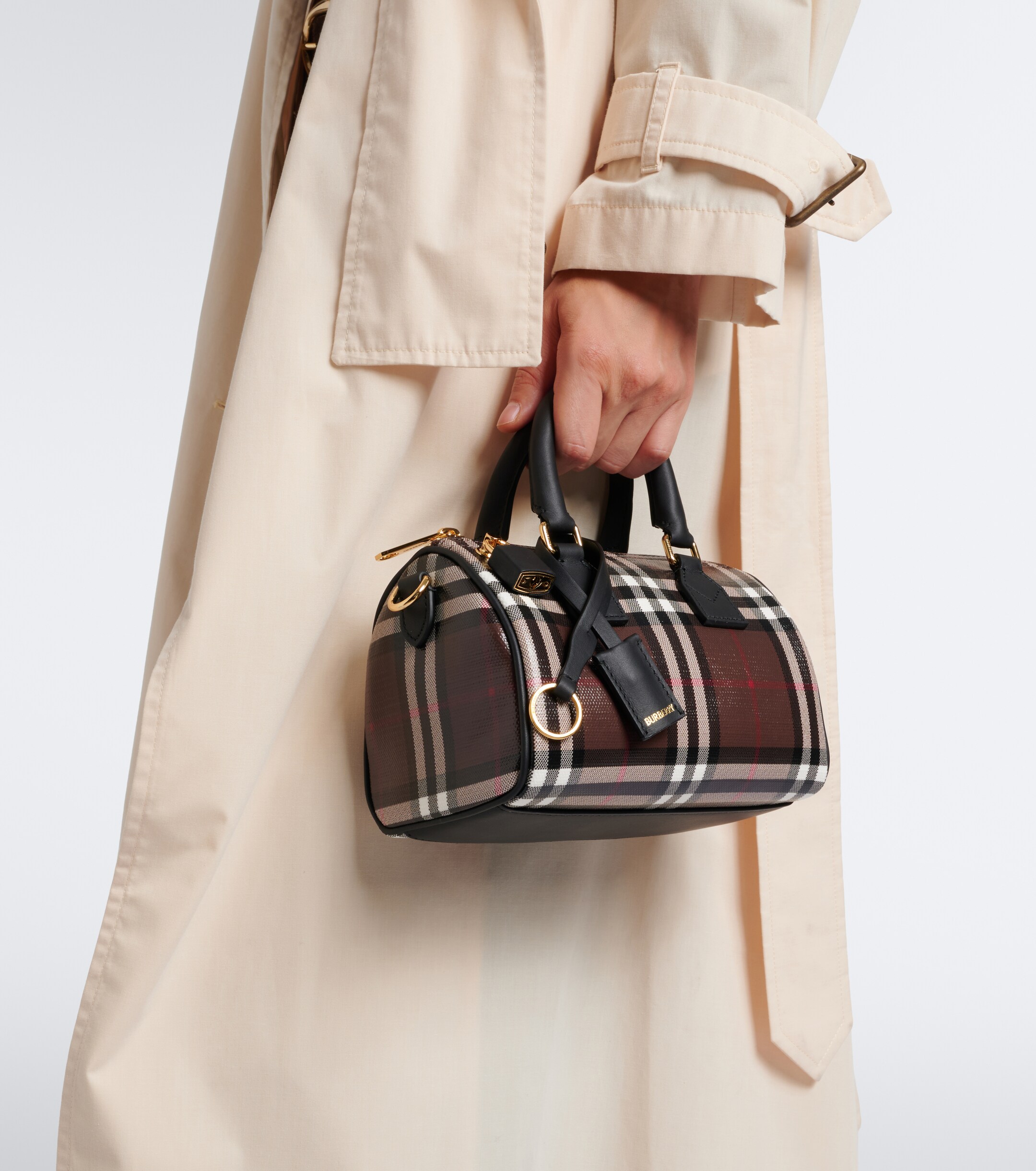 Burberry Burberry Check Mini canvas bowling bag