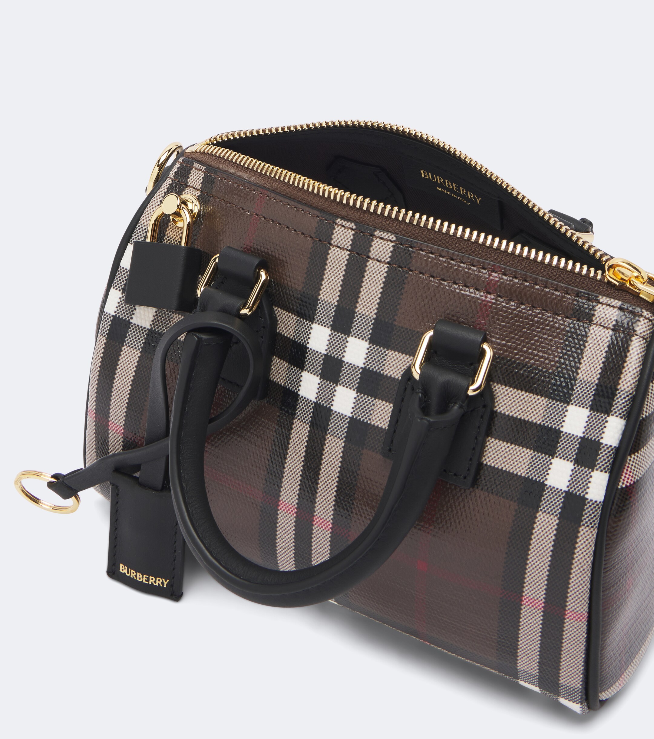 Burberry Burberry Check Mini canvas bowling bag